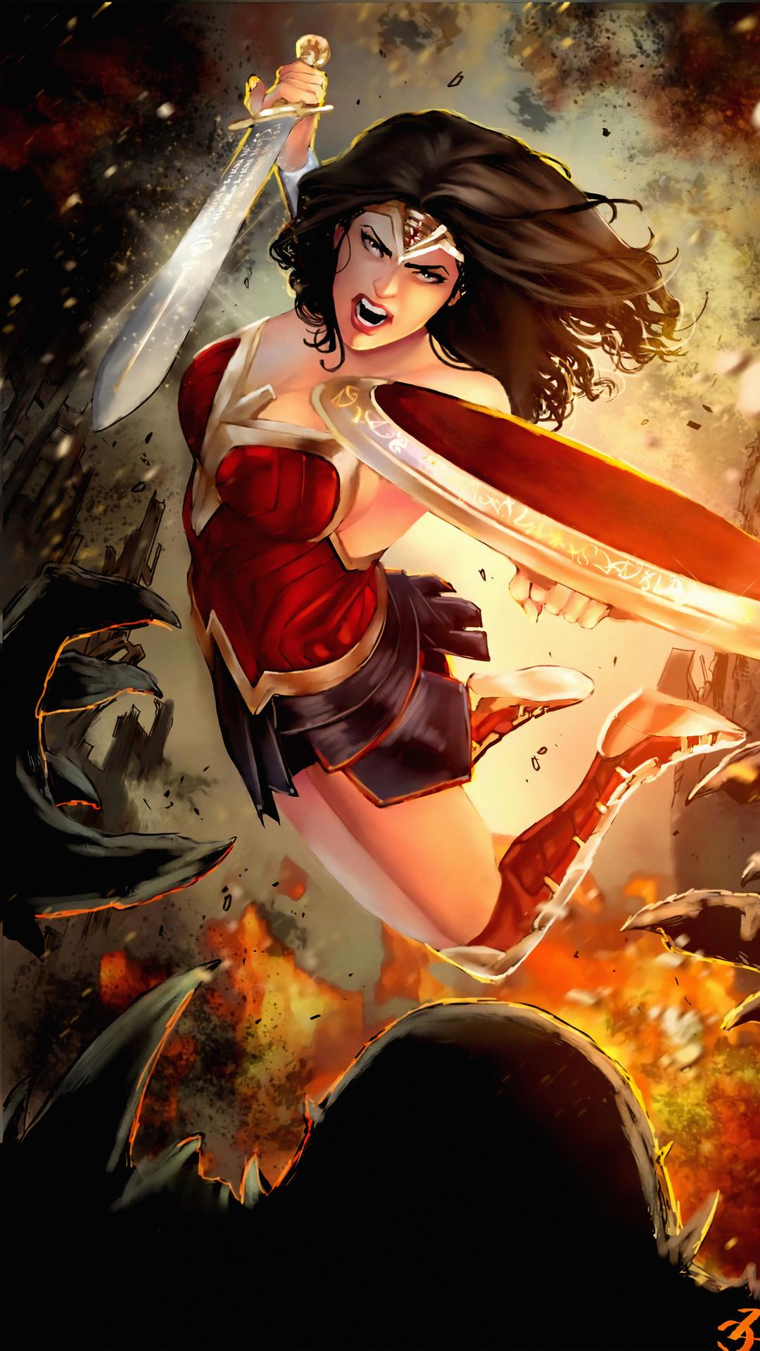1080x1920 1080x1920 wonder woman, superheroes, artist, artwork, digital art, hd, for iPhone 8 wallpaper