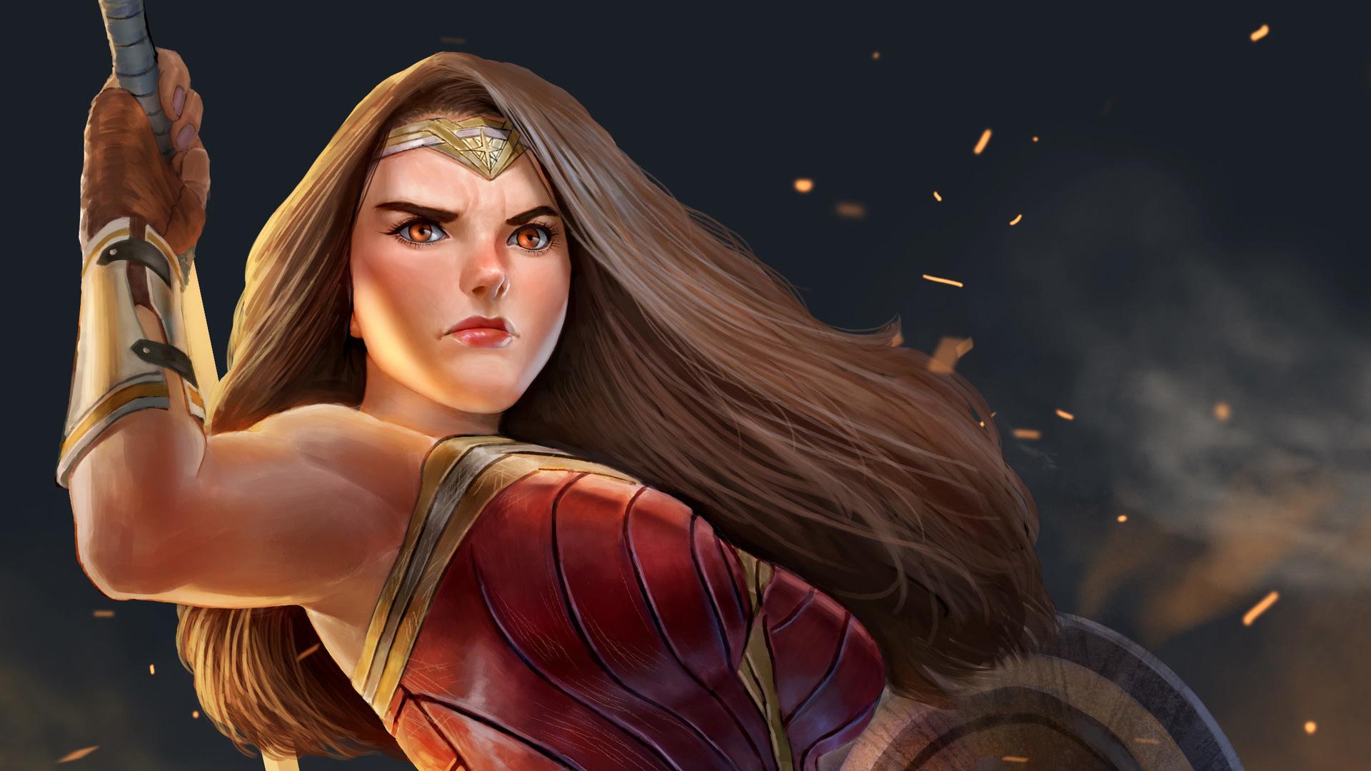 1920x1080 Wonder Woman Fan Made Art, HD Superheroes, 4k Wallpaper, Image, Background, Photo and Picture
