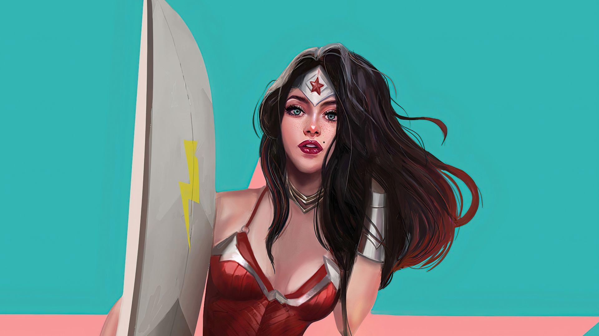 1920x1080 Desktop wallpaper beautiful wonder woman, fan art, HD image, picture, background, f64157