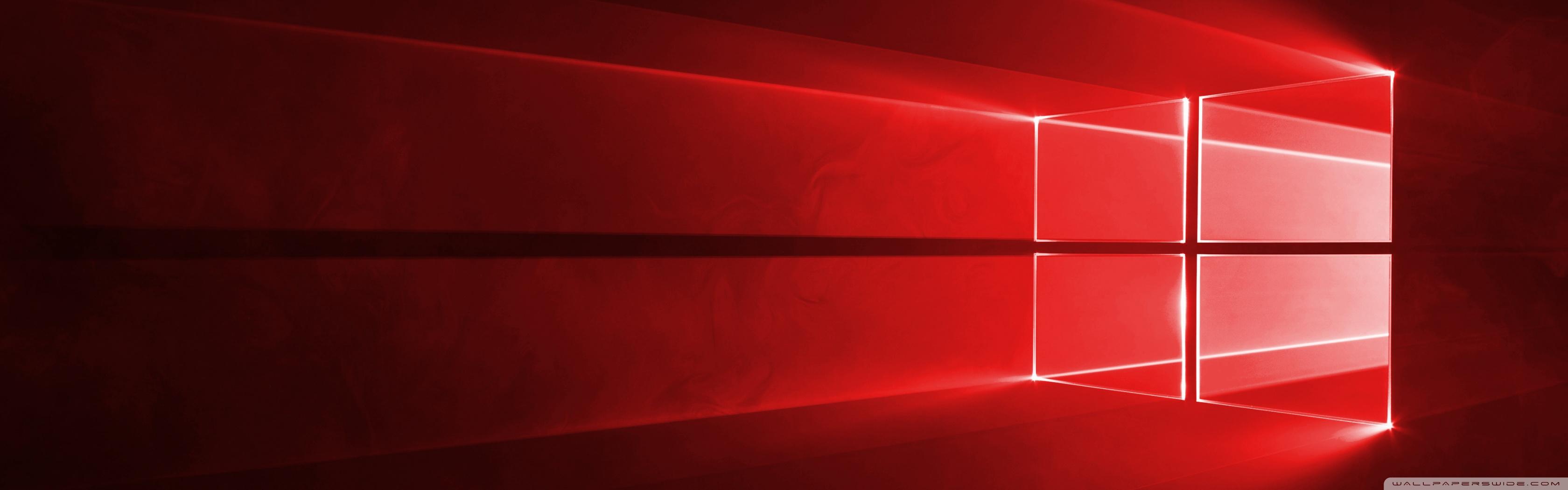 3360x1050 Windows 10 Red in 4K Ultra HD Desktop Background Wallpaper for : Widescreen & UltraWide Desktop & Laptop : Multi Display, Dual & Triple Monitor : Tablet