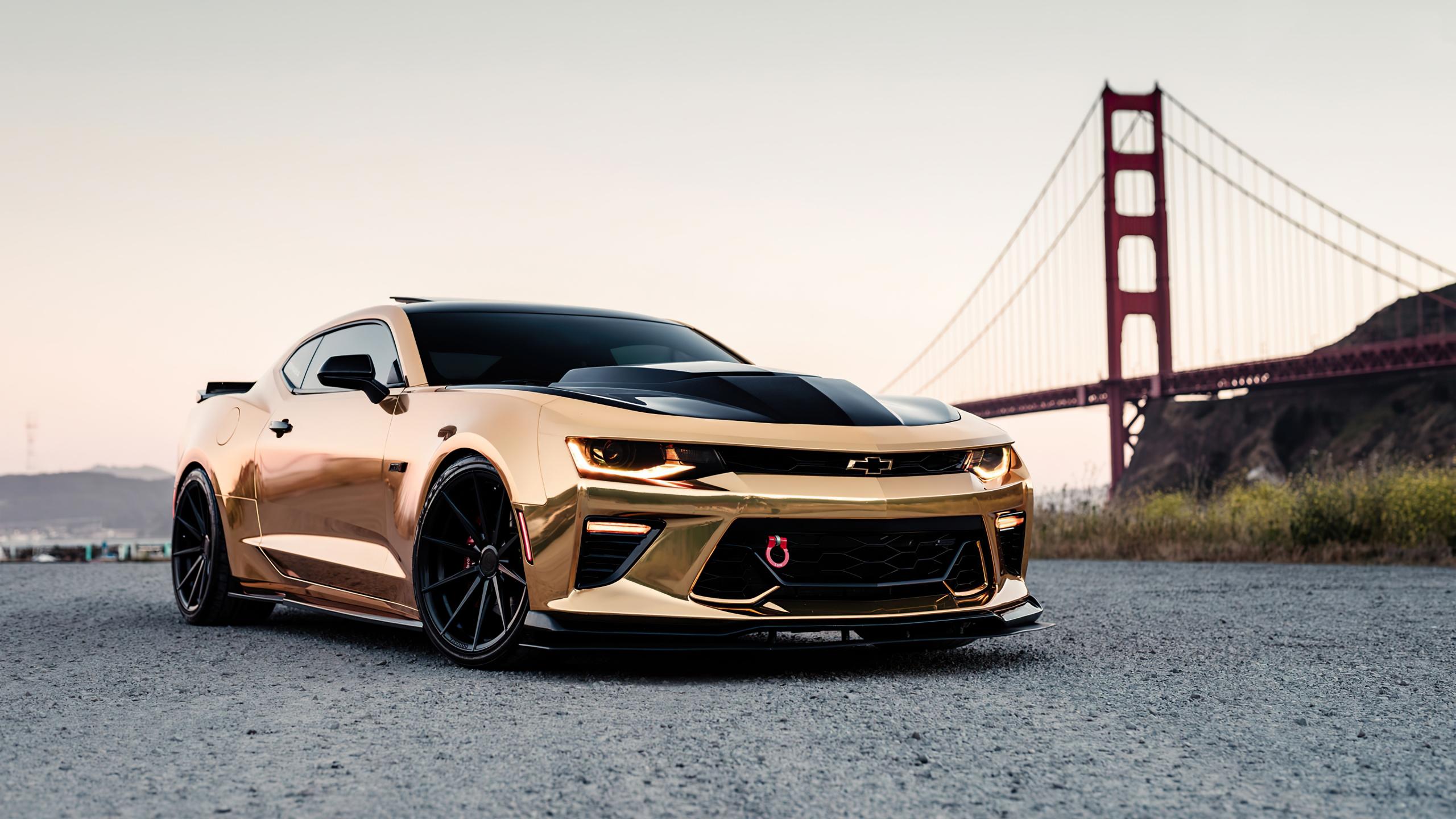 2560x1440 Camaro Chrome Gold Wallpaper 4k Ultra HD