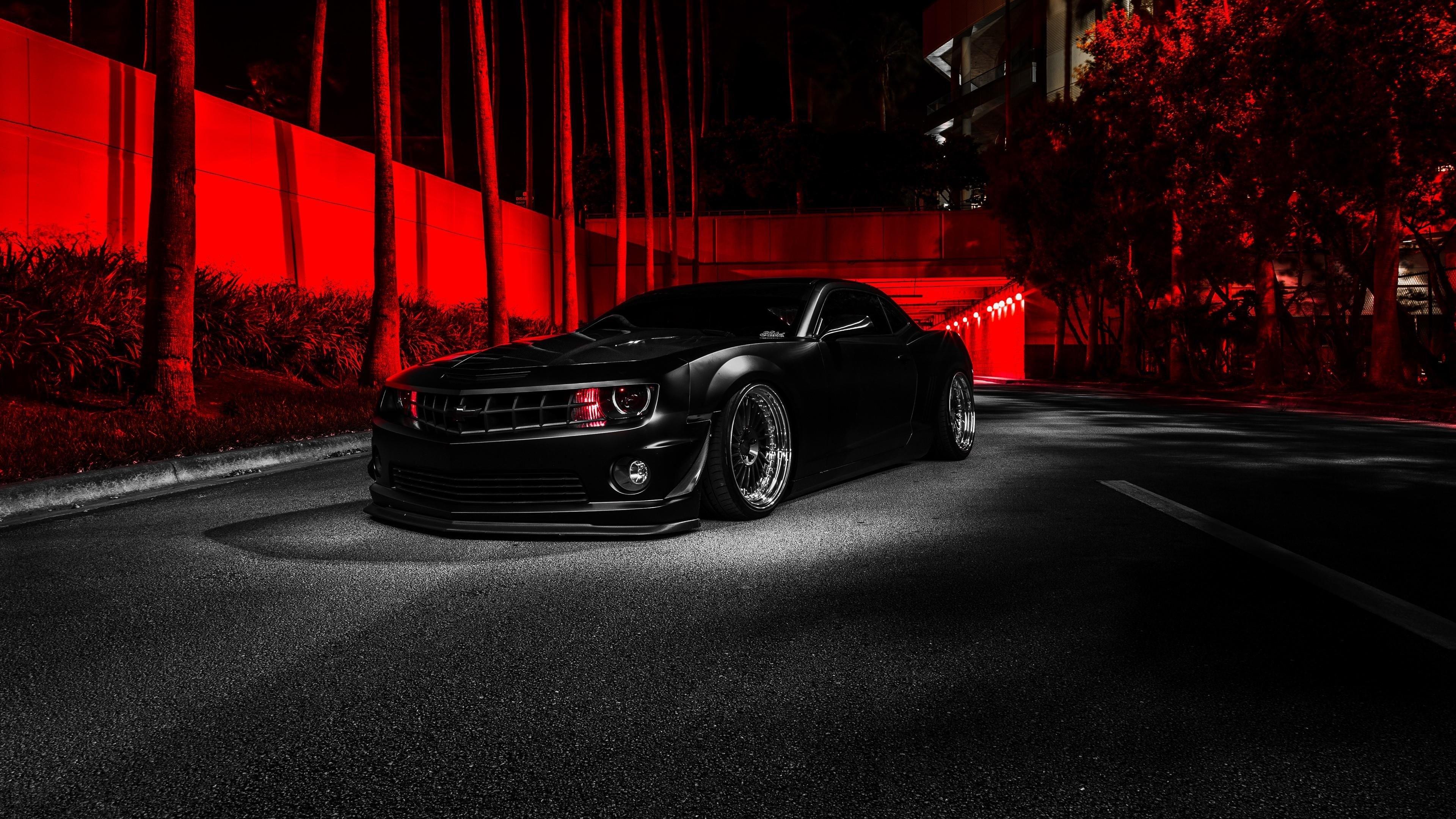 3840x2160 Black Camaro Wallpaper 4k