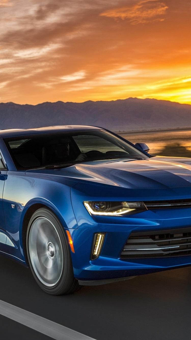 750x1334 Blue Camaro Wallpaper iPhone