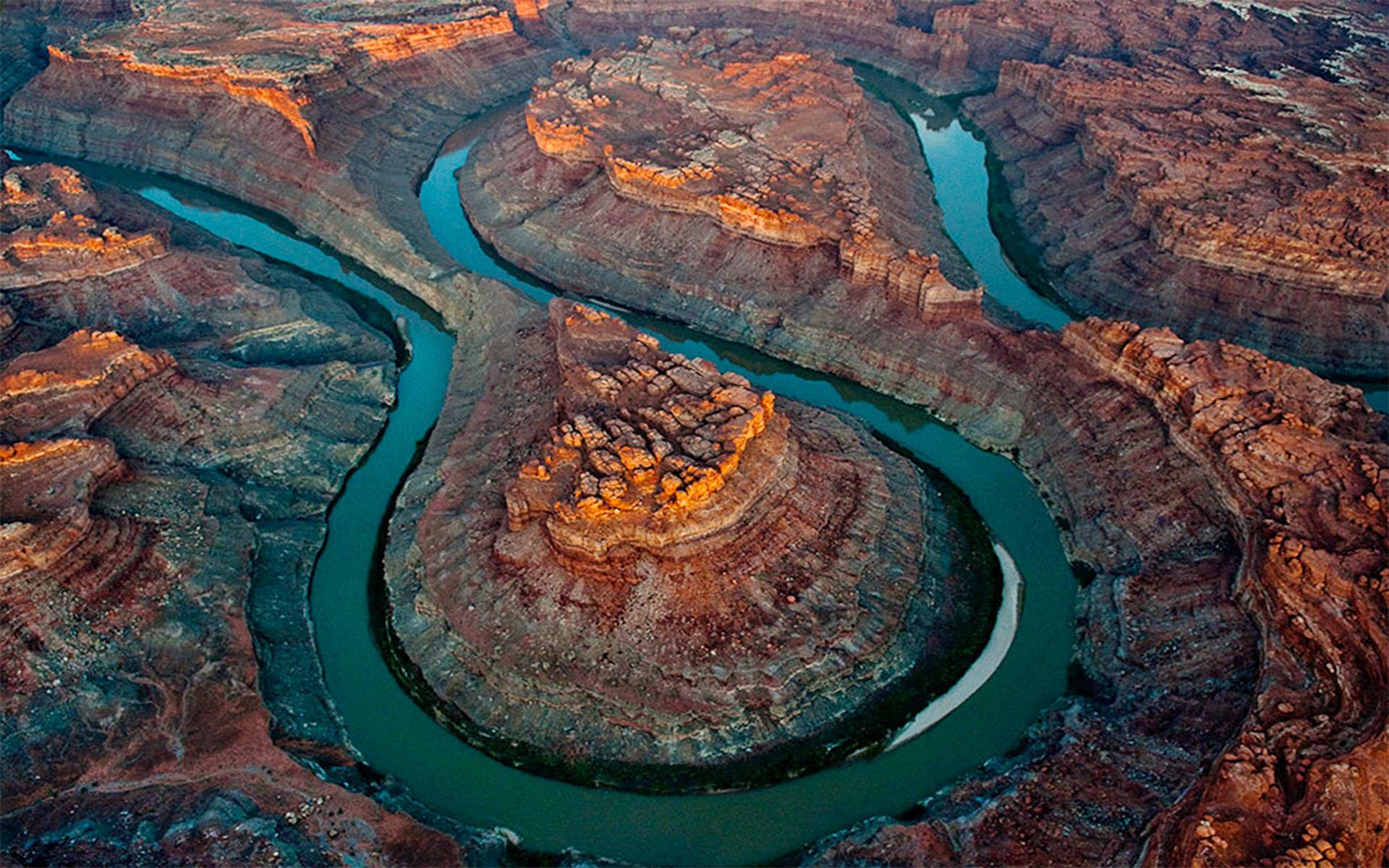 1920x1200 Colorado River Photo From Helicopter Canyonlands National Park Utah United States Desktop Wallpaper HD 1920x1200 :