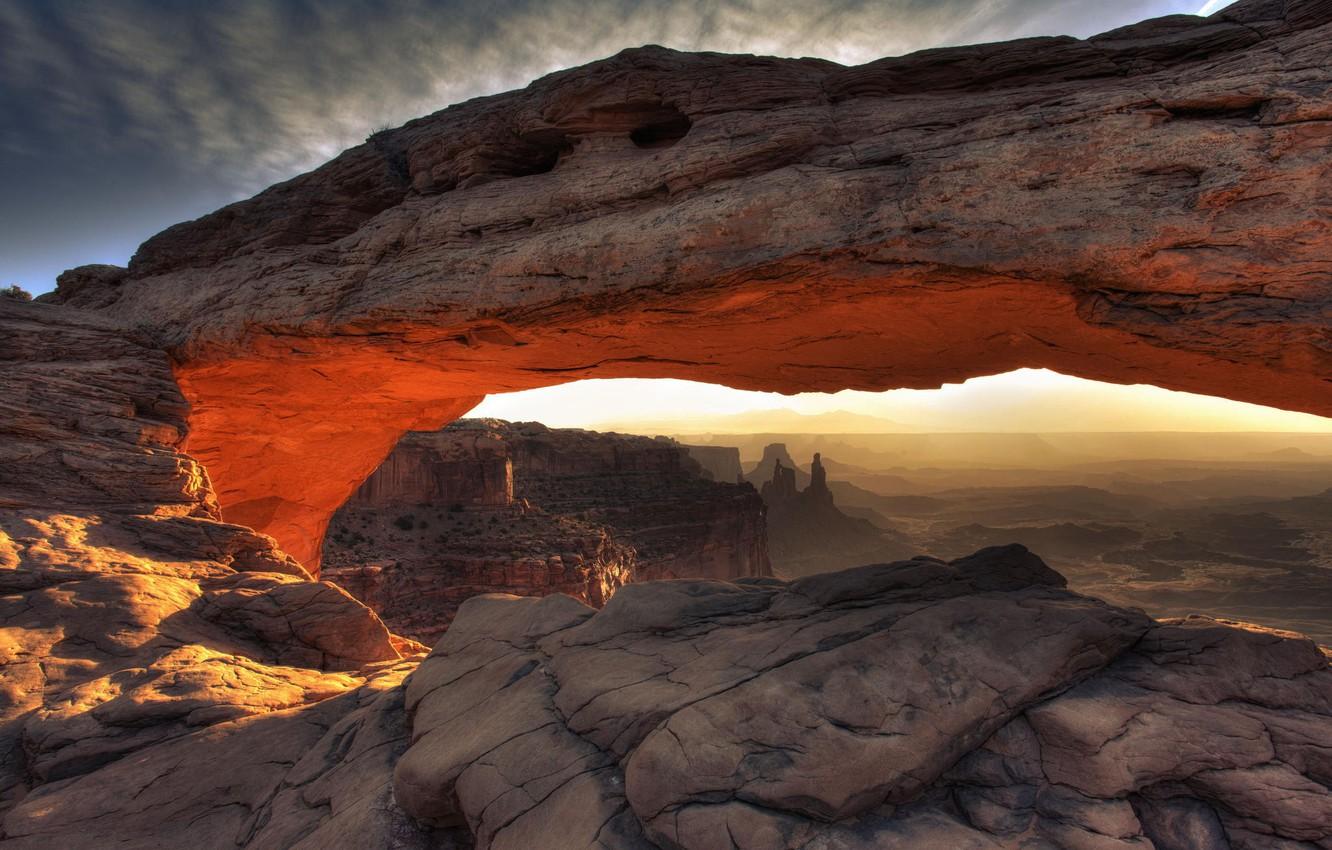 1332x850 Wallpaper landscape, mountains, nature, canyon, panorama, Utah, USA, America, Mesa Arch, state, Canyonlands National Park image for desktop, section пейзажи