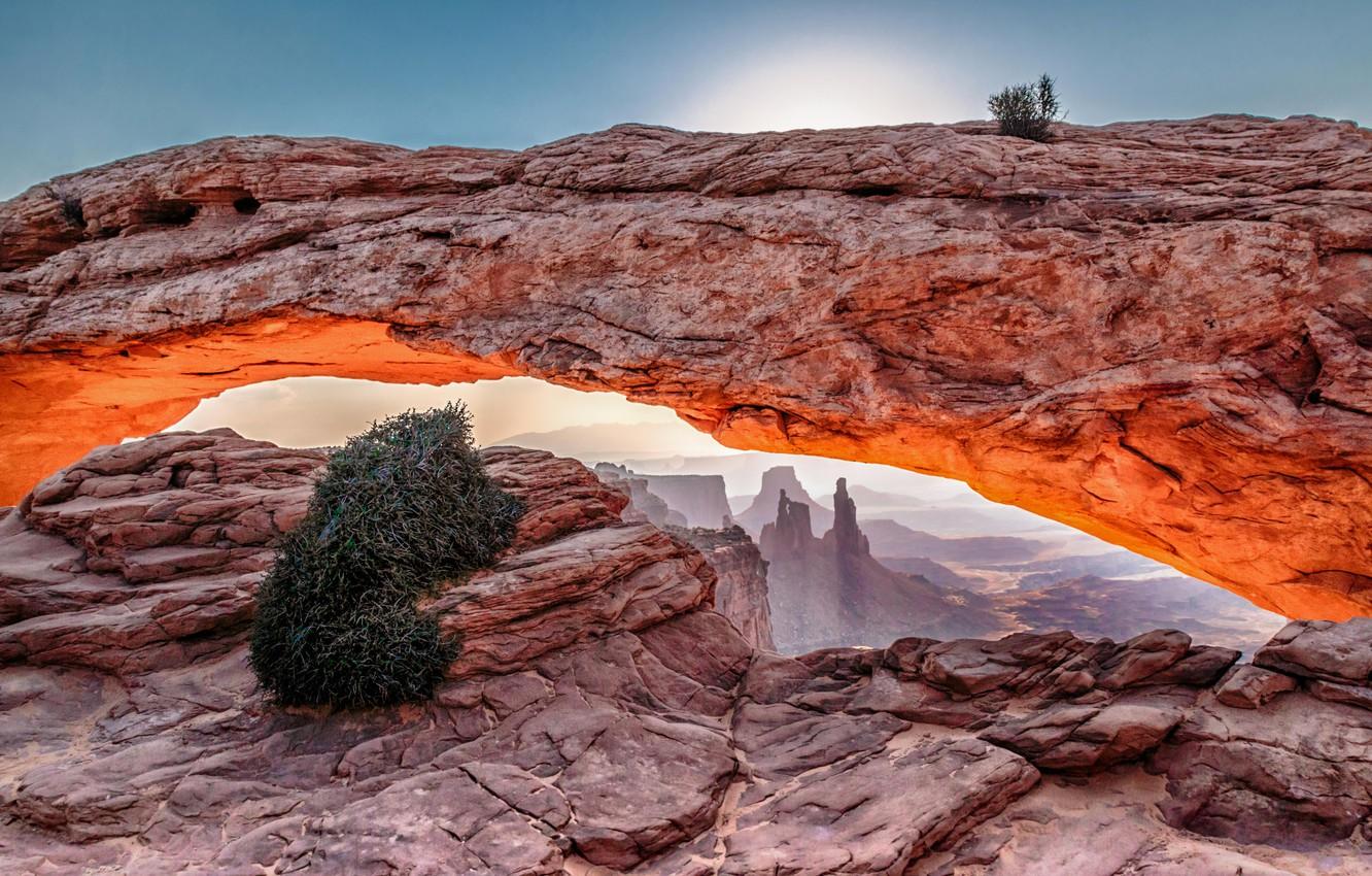 1332x850 Wallpaper rocks, glow, arch, Utah, USA, Canyonlands national Park image for desktop, section пейзажи