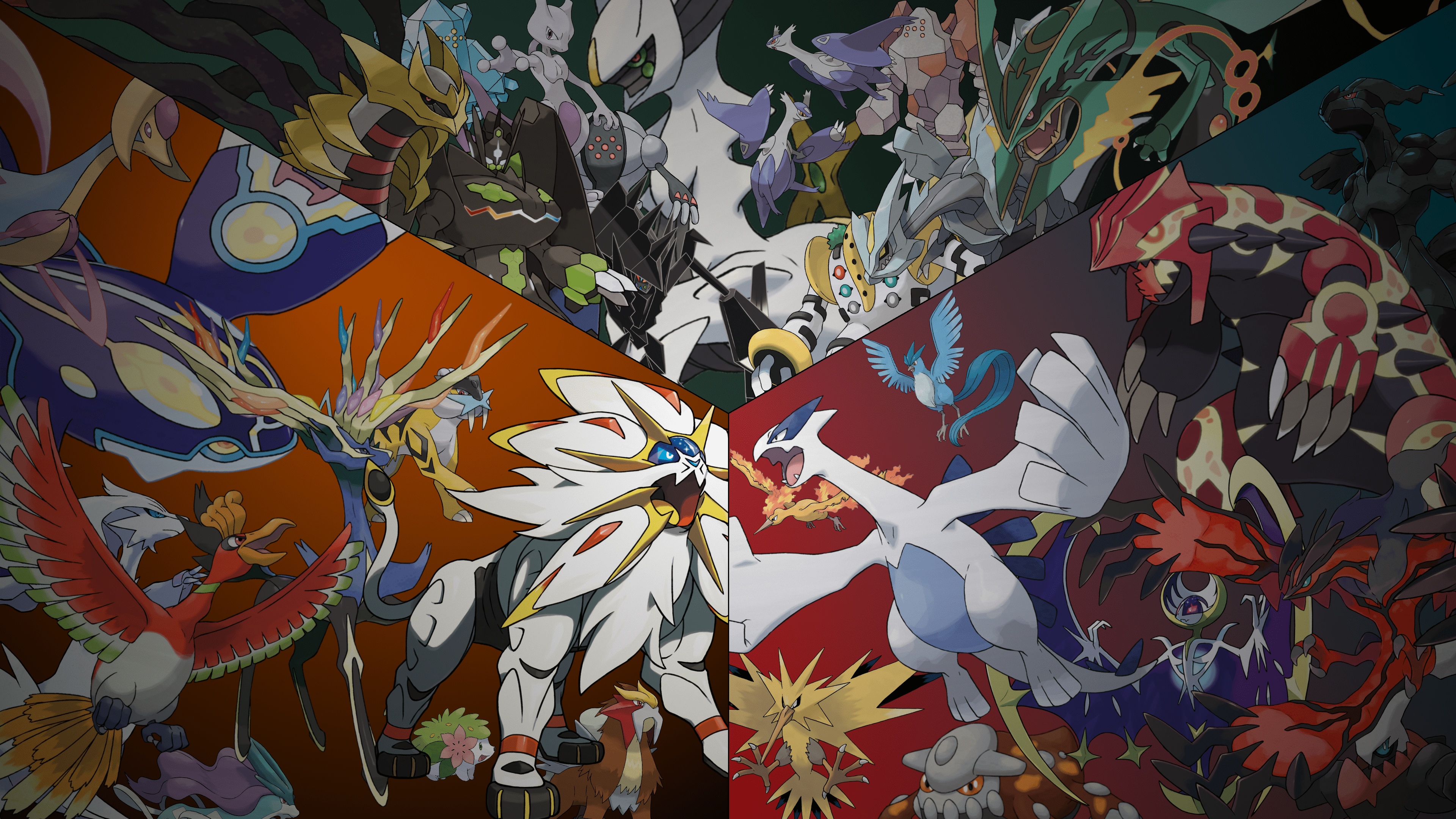 3840x2160 4K wallpaper showcasing all of the best legendaries.: pokemon
