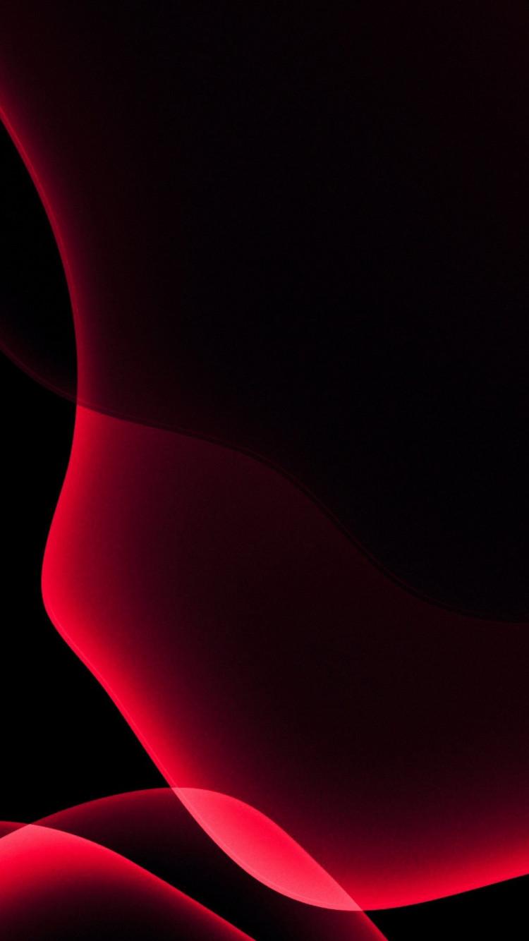 750x1334 Download wallpaper: iOS 13 red abstract 750x1334