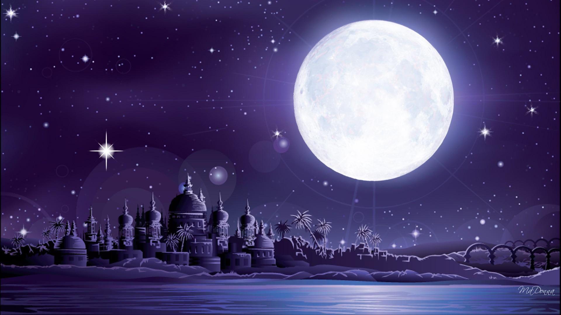 1920x1080 City Of Ancients firefox persona middle east #stars #christmas #water #purple #city #moon #widescreen 3D an. HD wallpaper, Snowflake wallpaper, Cute panda drawing