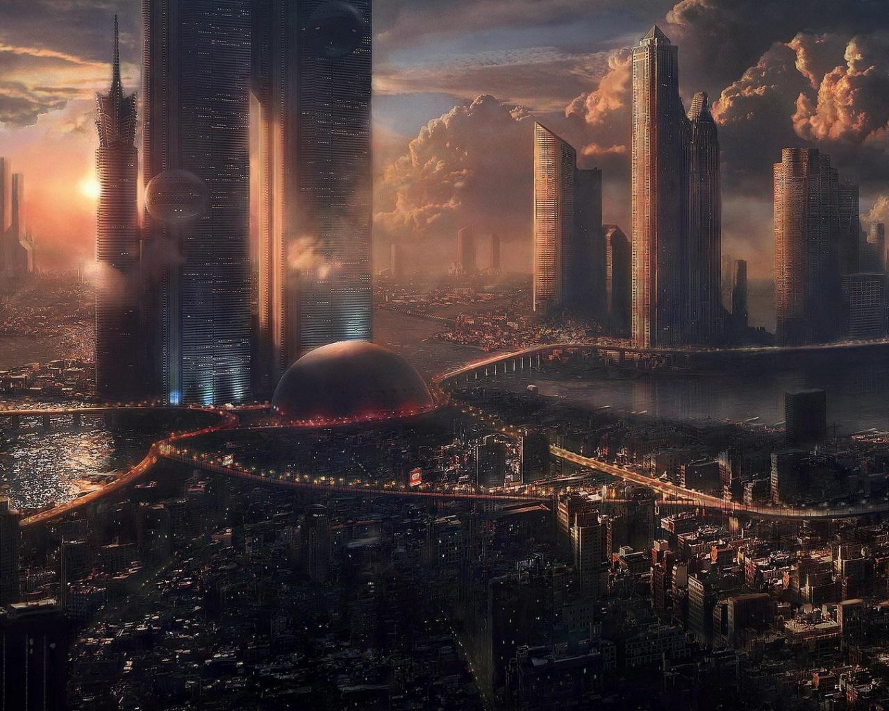 1280x1024 Futuristic City desktop PC and Mac wallpaper