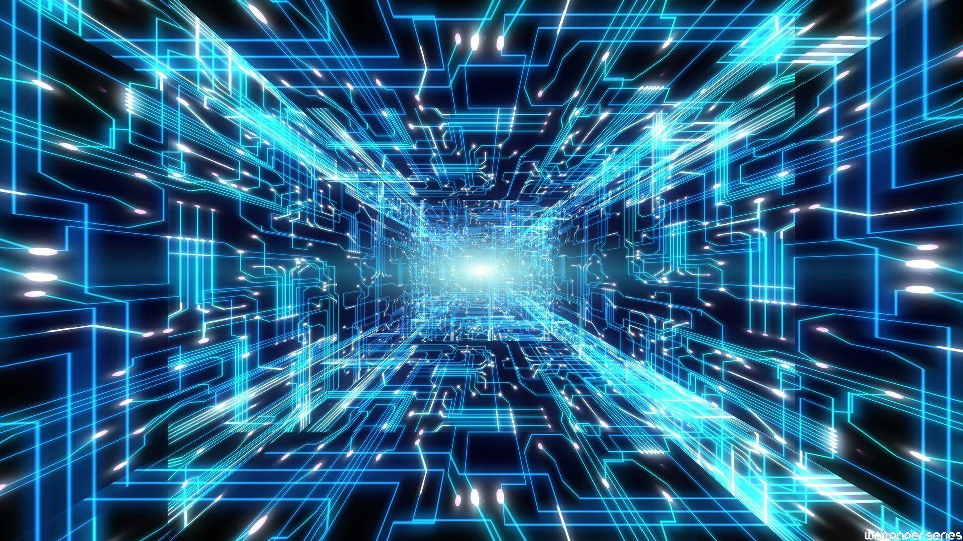 1920x1080 Teal Technology Wallpaper