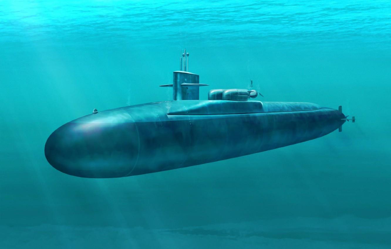 1332x850 Wallpaper war, art, painting, submarine, USS FLORIDA SSGN - for desktop, section оружие