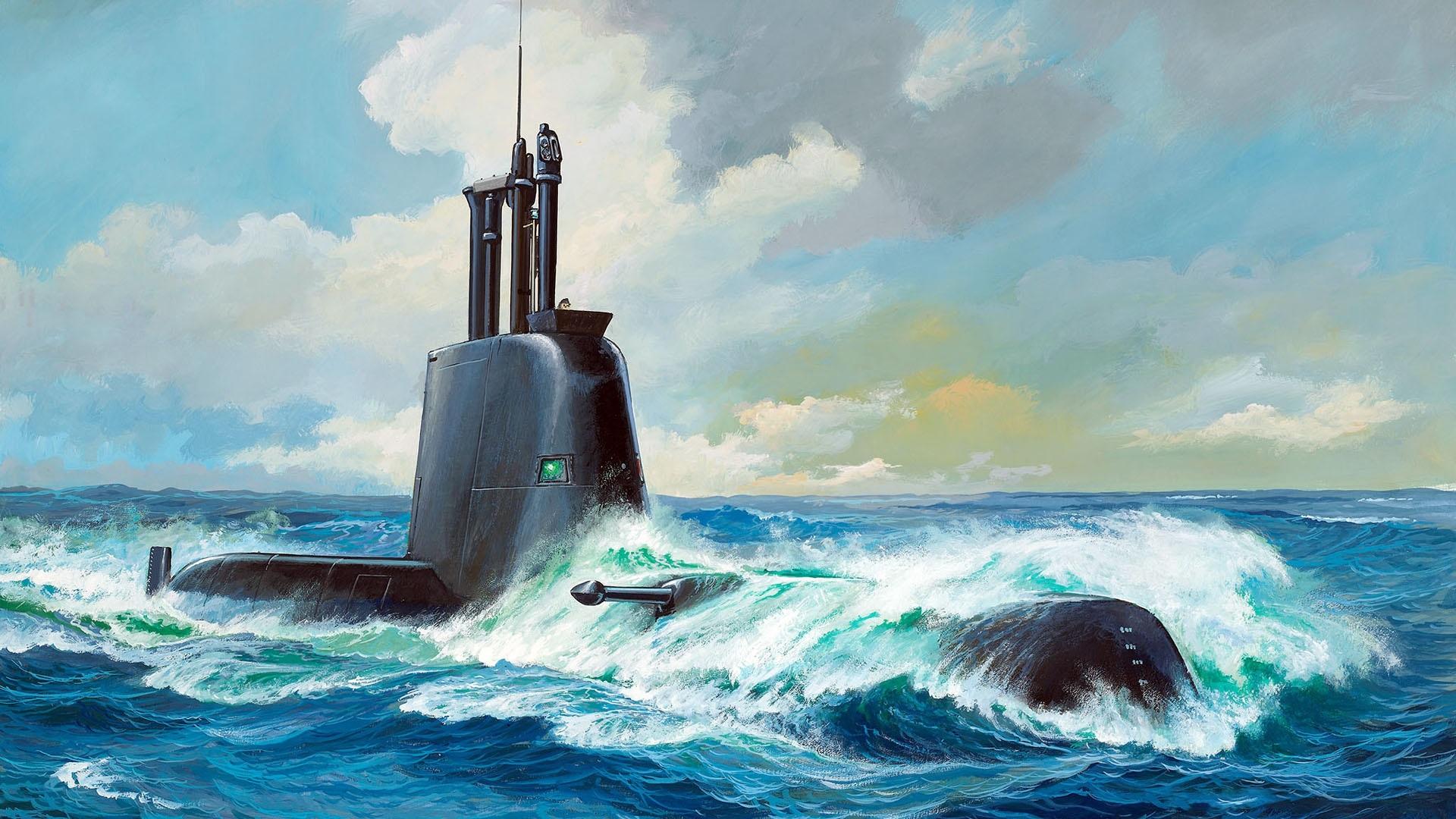 1920x1080 Wallpaper Submarine Class type art painting 1920x1080 Full HD 2K Picture, Image