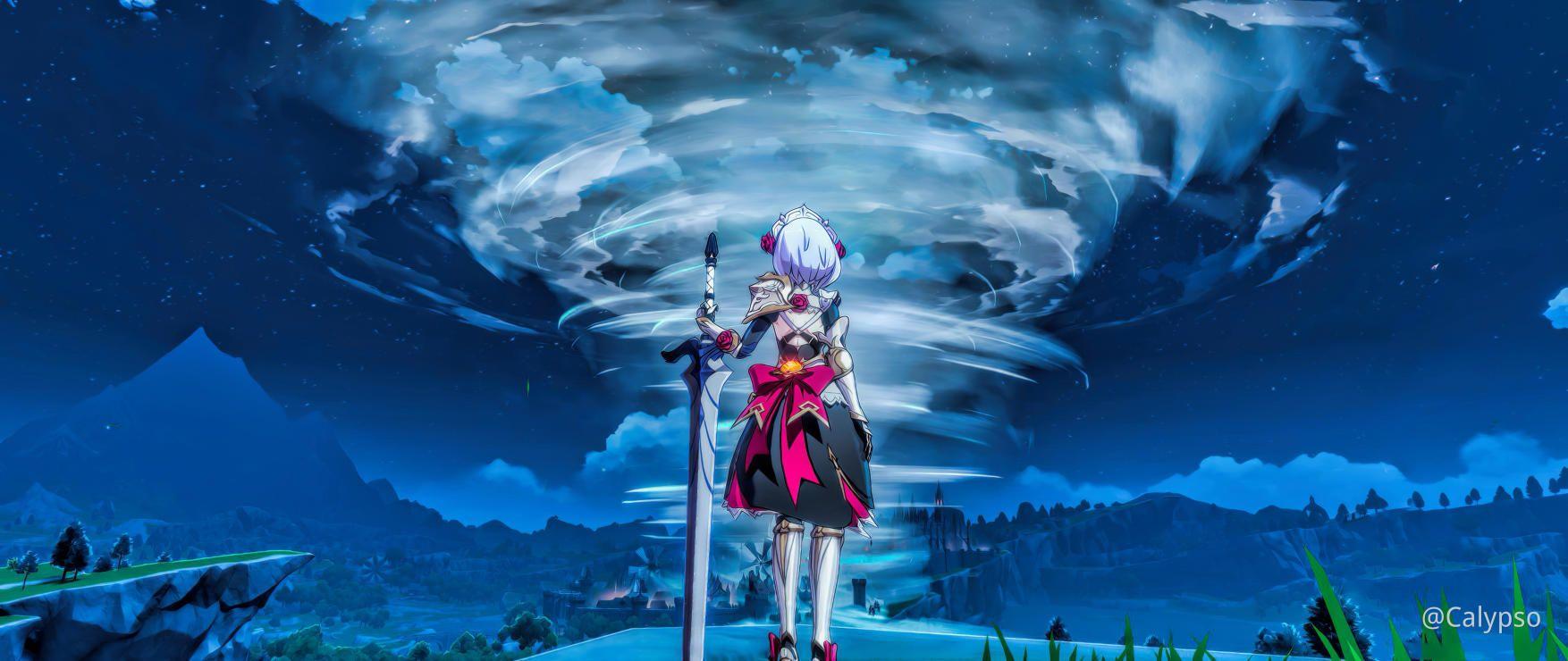 1754x740 Genshin Impact Noelle Wallpaper