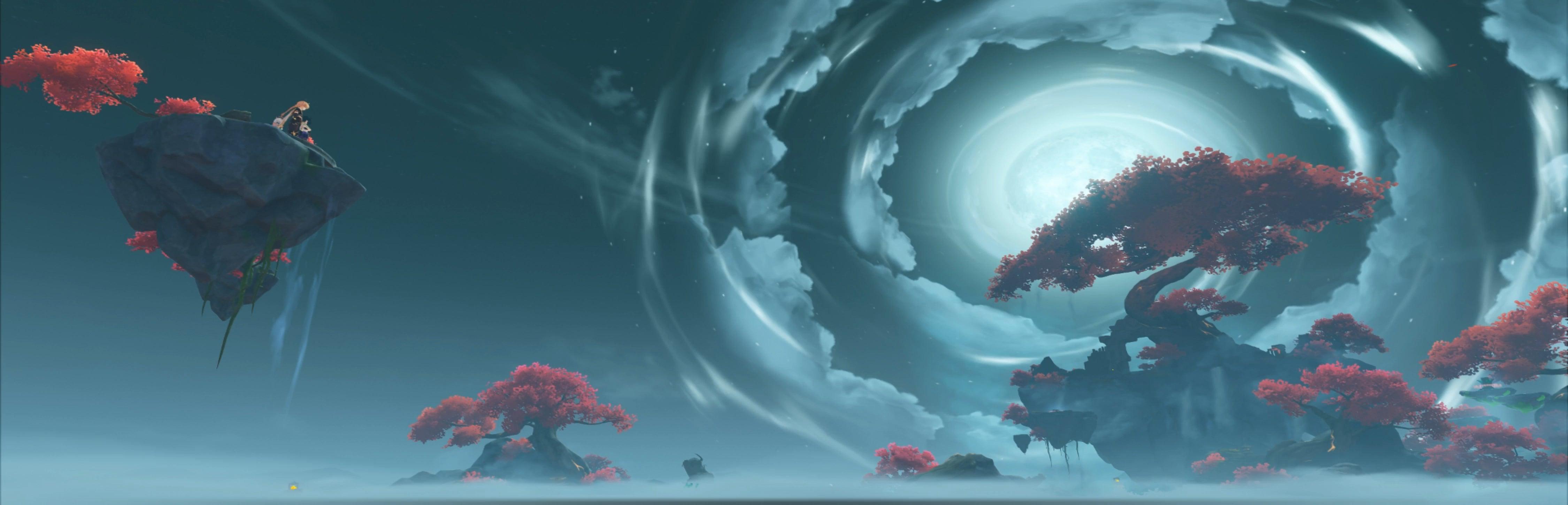 4500x1448 Xiao Domain Live Wallpaper In Comments : R Genshin_Impact