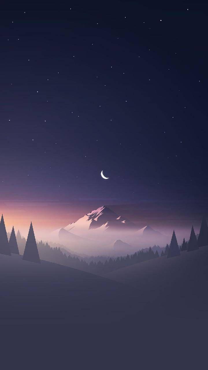 720x1280 Download Night Mountain Wallpaper by Jafar_Xf now. Browse millions of popul. Scenery wallpaper, Landscape wallpaper, Anime scenery wallpaper