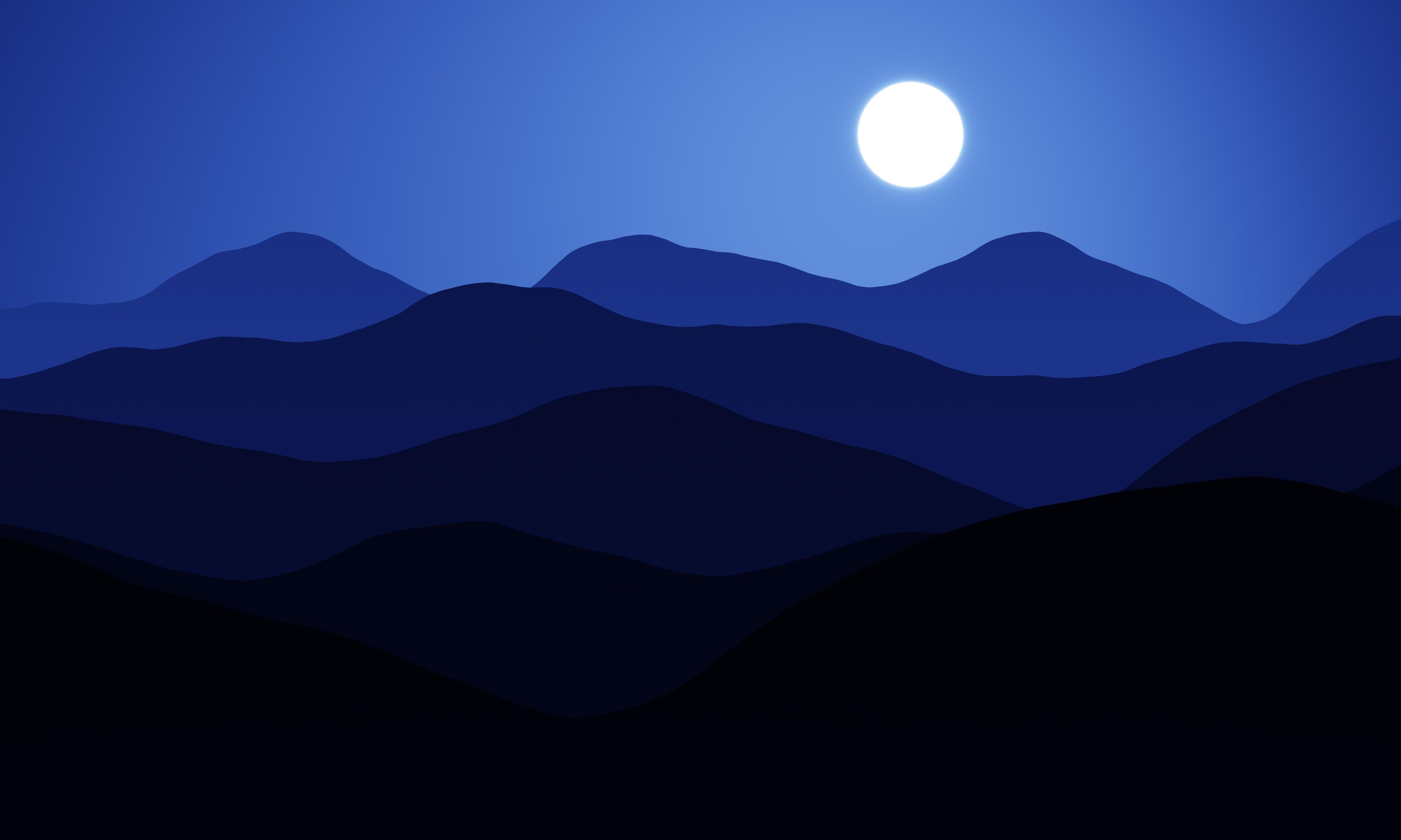 Night Moon Mountain Wallpapers - Top Free Night Moon Mountain Backgrounds -  WallpaperAccess