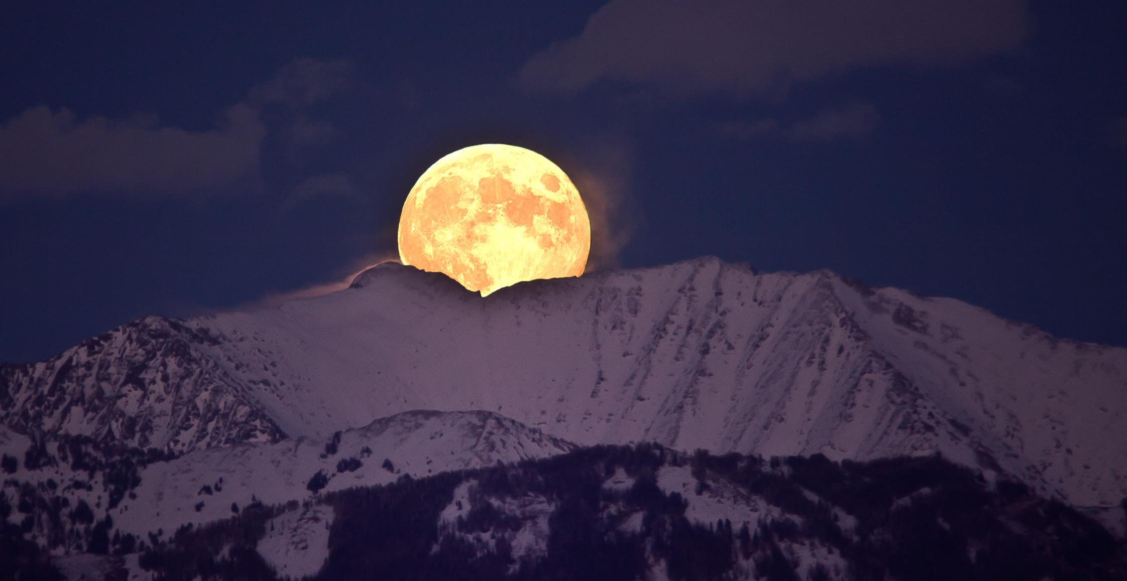 Night Moon Mountain Wallpapers - Top Free Night Moon Mountain ...