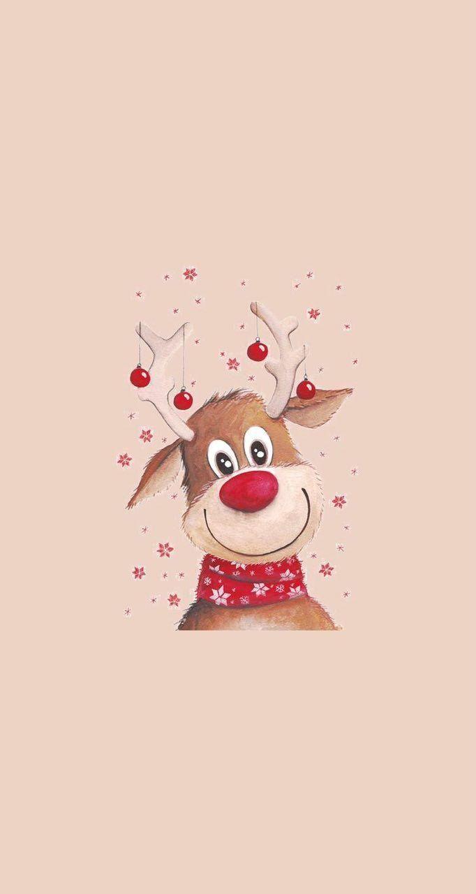 682x1280 Christmas Deer Wallpaper