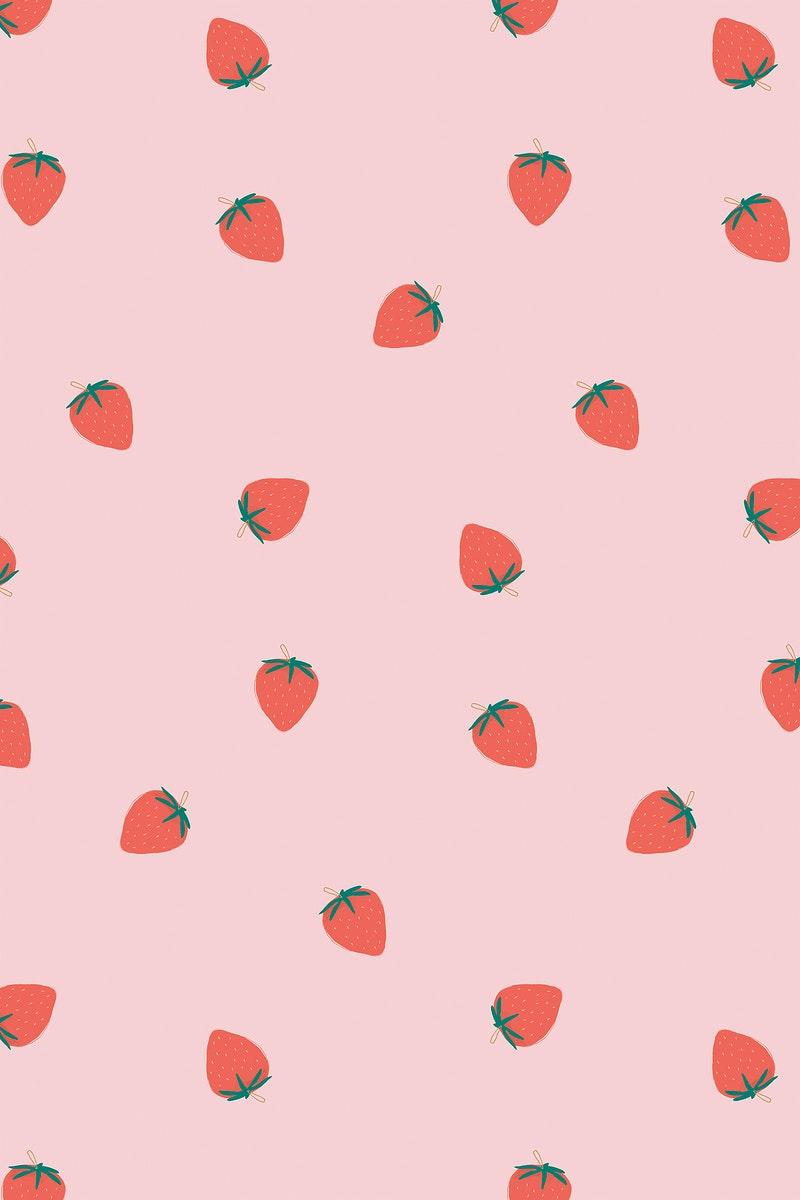 800x1200 Vector cute strawberry pattern pastel. Royalty free stock Illustration. High Resolution graphic