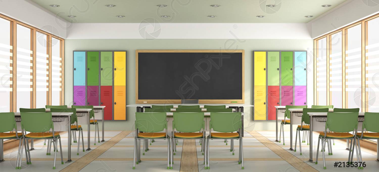 1500x681 Empty modern classroom