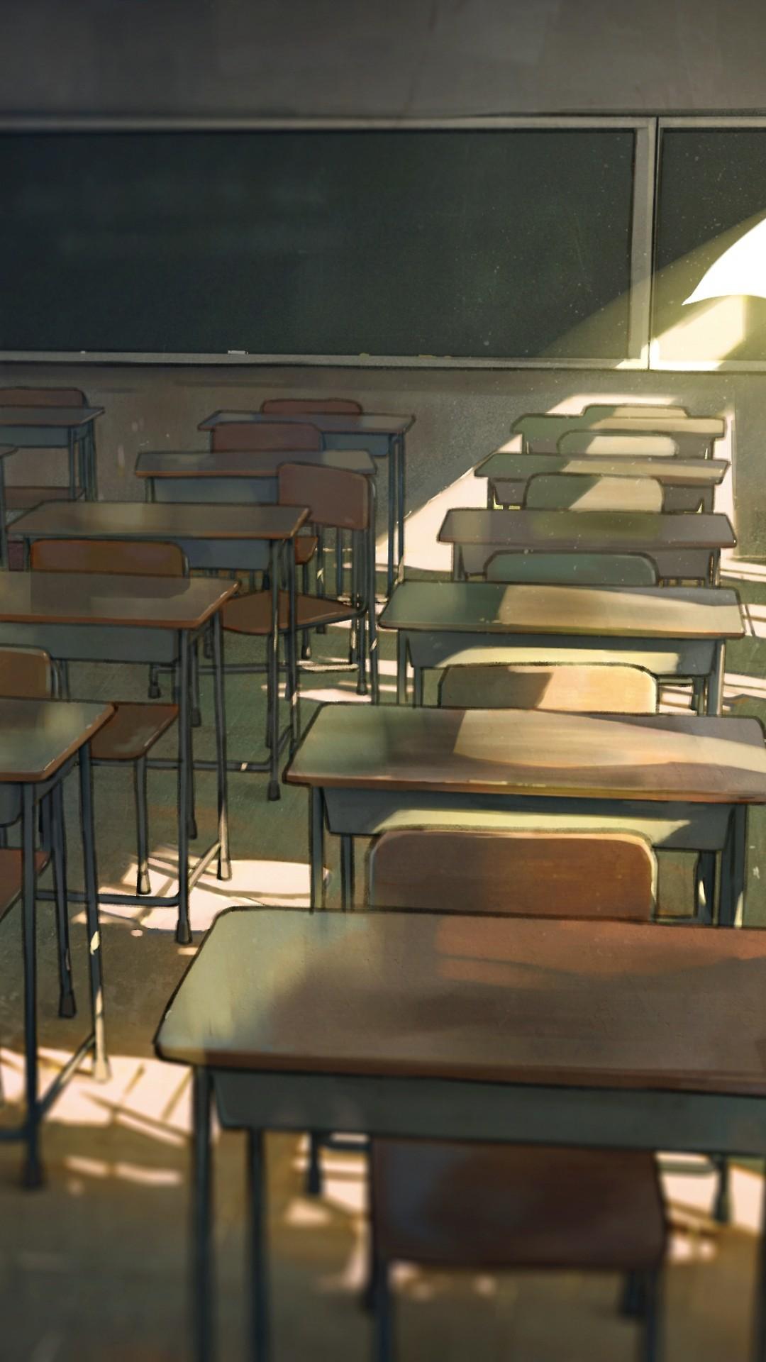 1080x1920 Anime Girl In Classroom