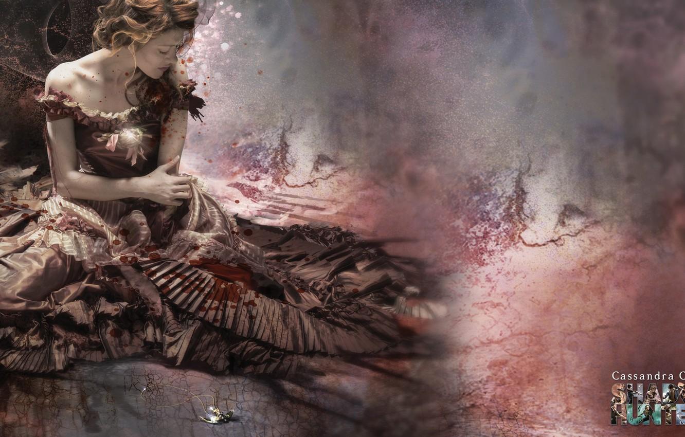 1332x850 Wallpaper girl, blood, dress, book, supernatural, hunter, The Mortal Instruments, The Mortal Instruments: City of Bones, tv series, Shadowhunters, Cassandra Clare, Freeform image for desktop, section фильмы