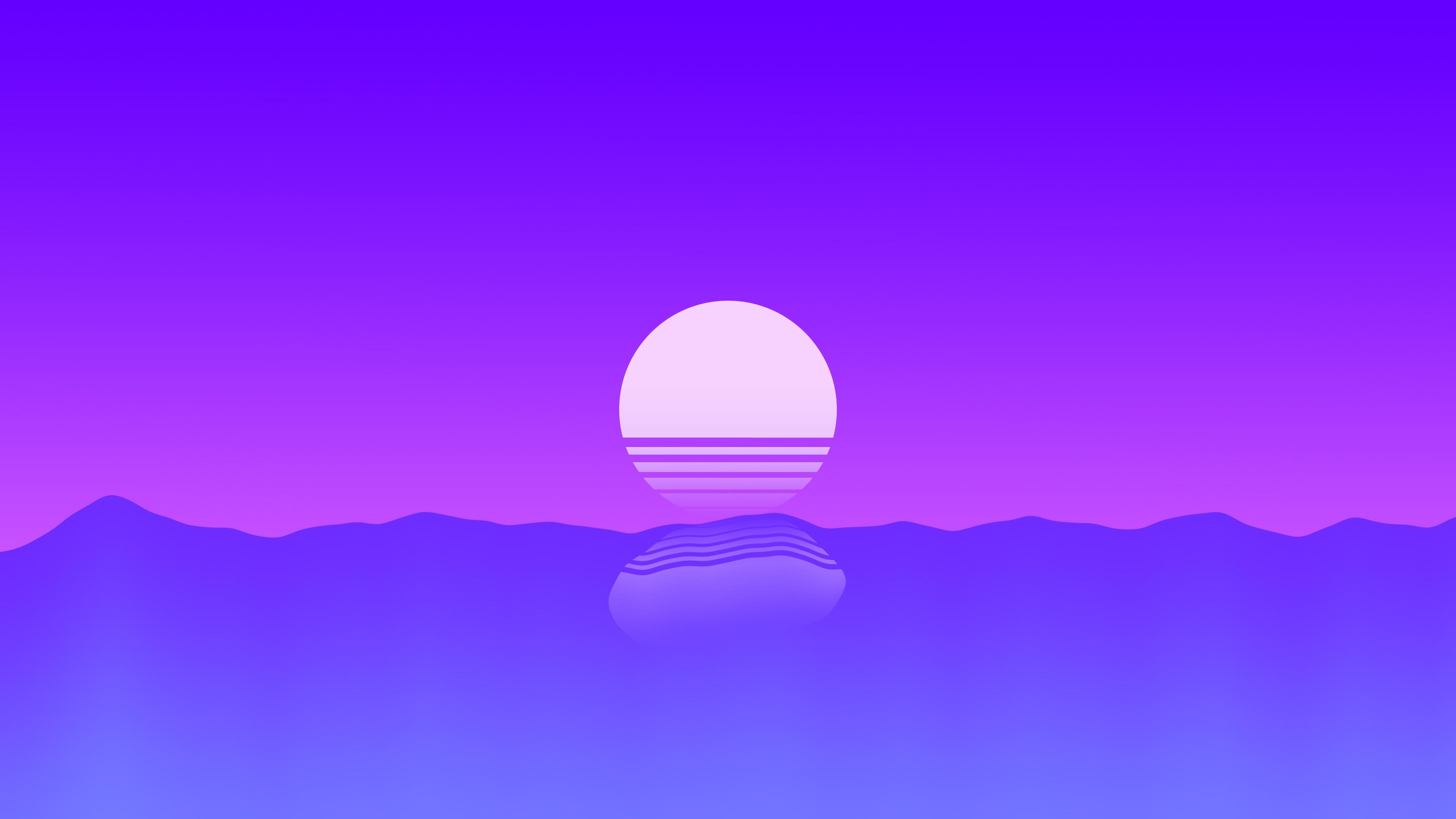 3840x2160 3840x2160 Minimalist, Sunset, Sea wallpaper JPG