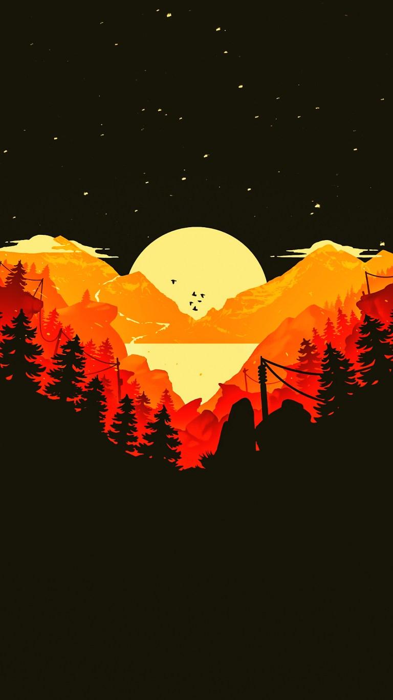768x1365 Sunset Minimalist Ultra HD 4K Mobile Wallpaper Download Free