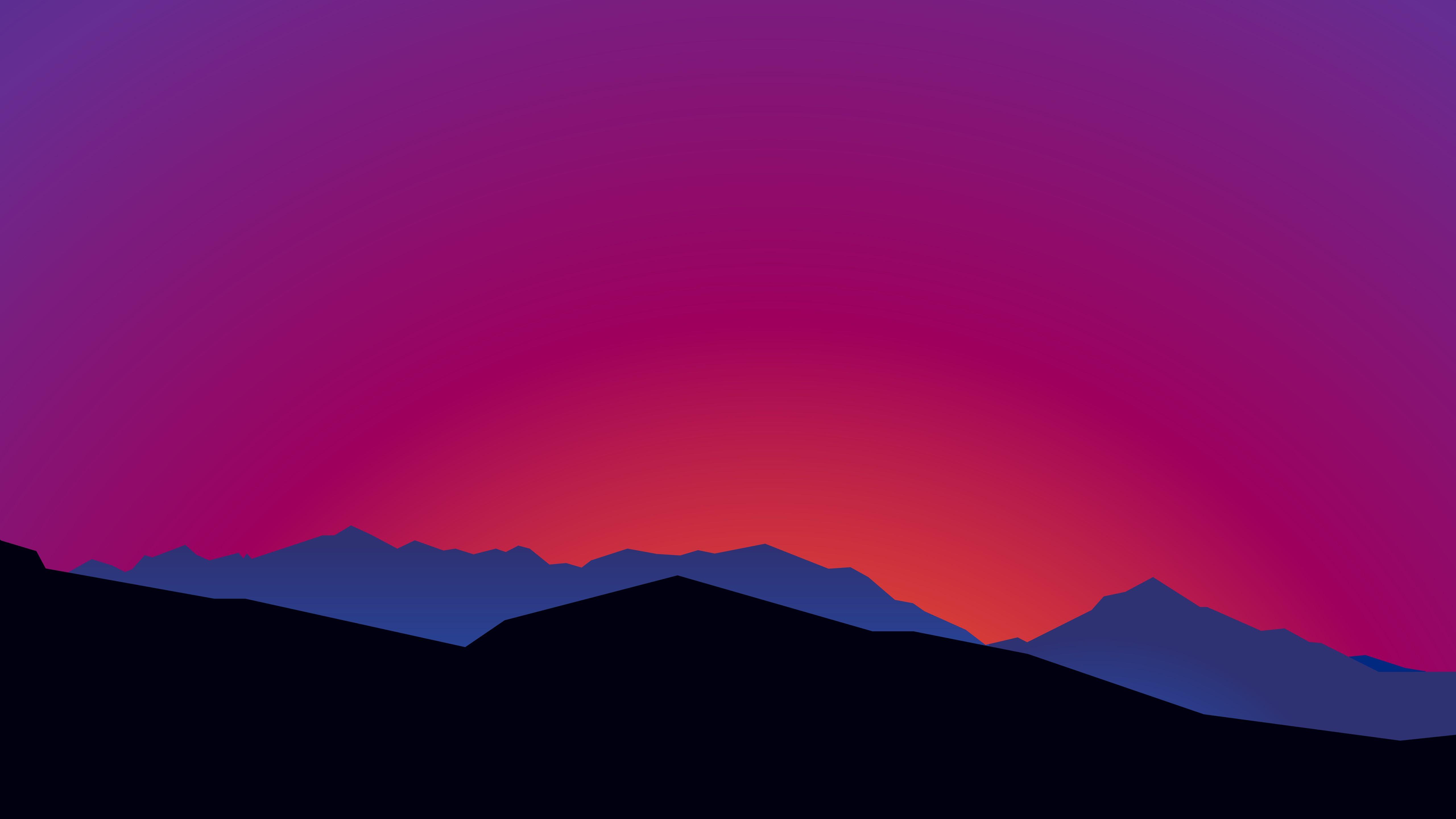 5120x2880 mountain landscape sunset minimalist 15k iMac Wallpaper Download