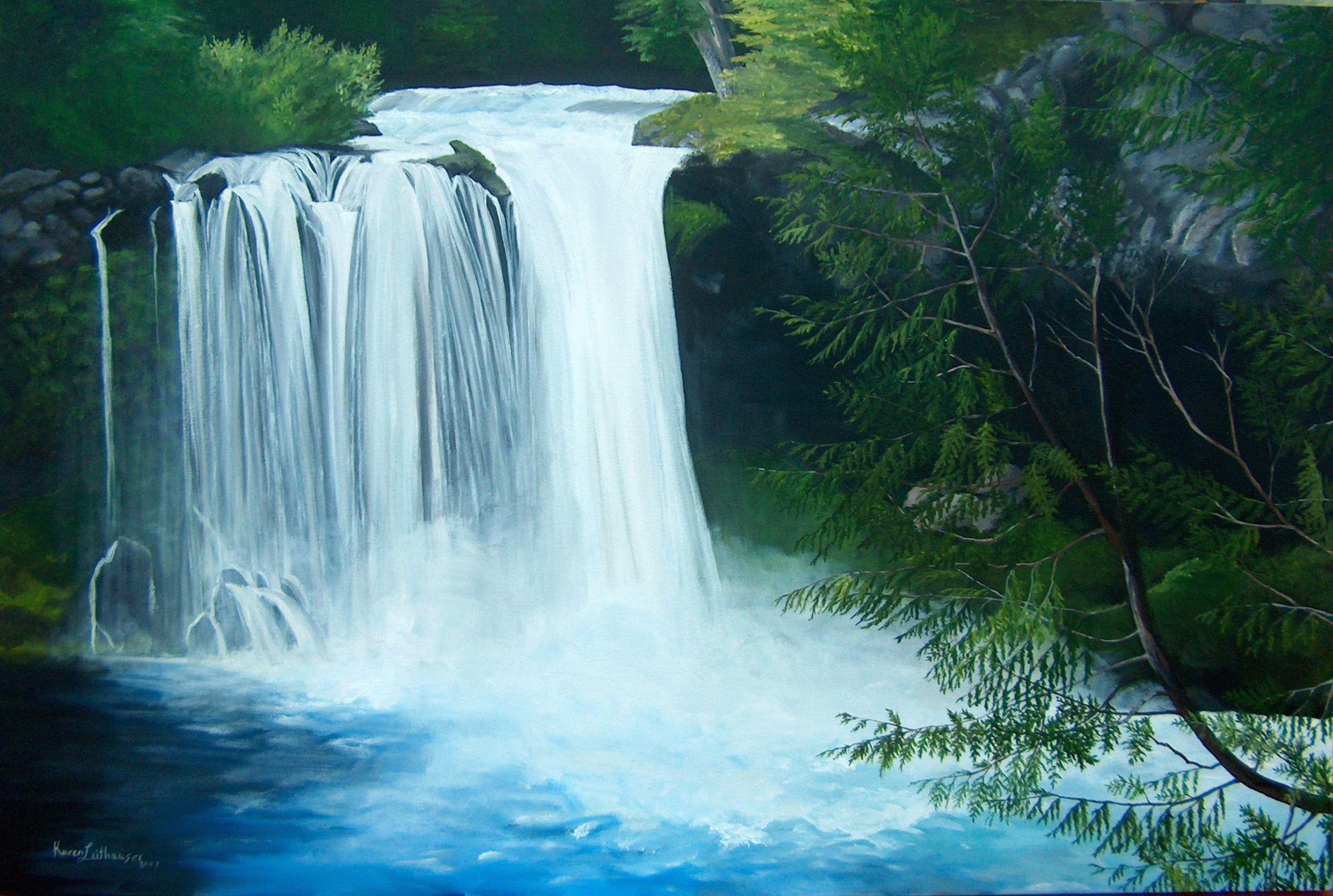 2483x1669 Waterfall. waterfall original oil on canvas 24 x36 waterfall original oil on. Waterfall drawing, Waterfall picture, Waterfall photography