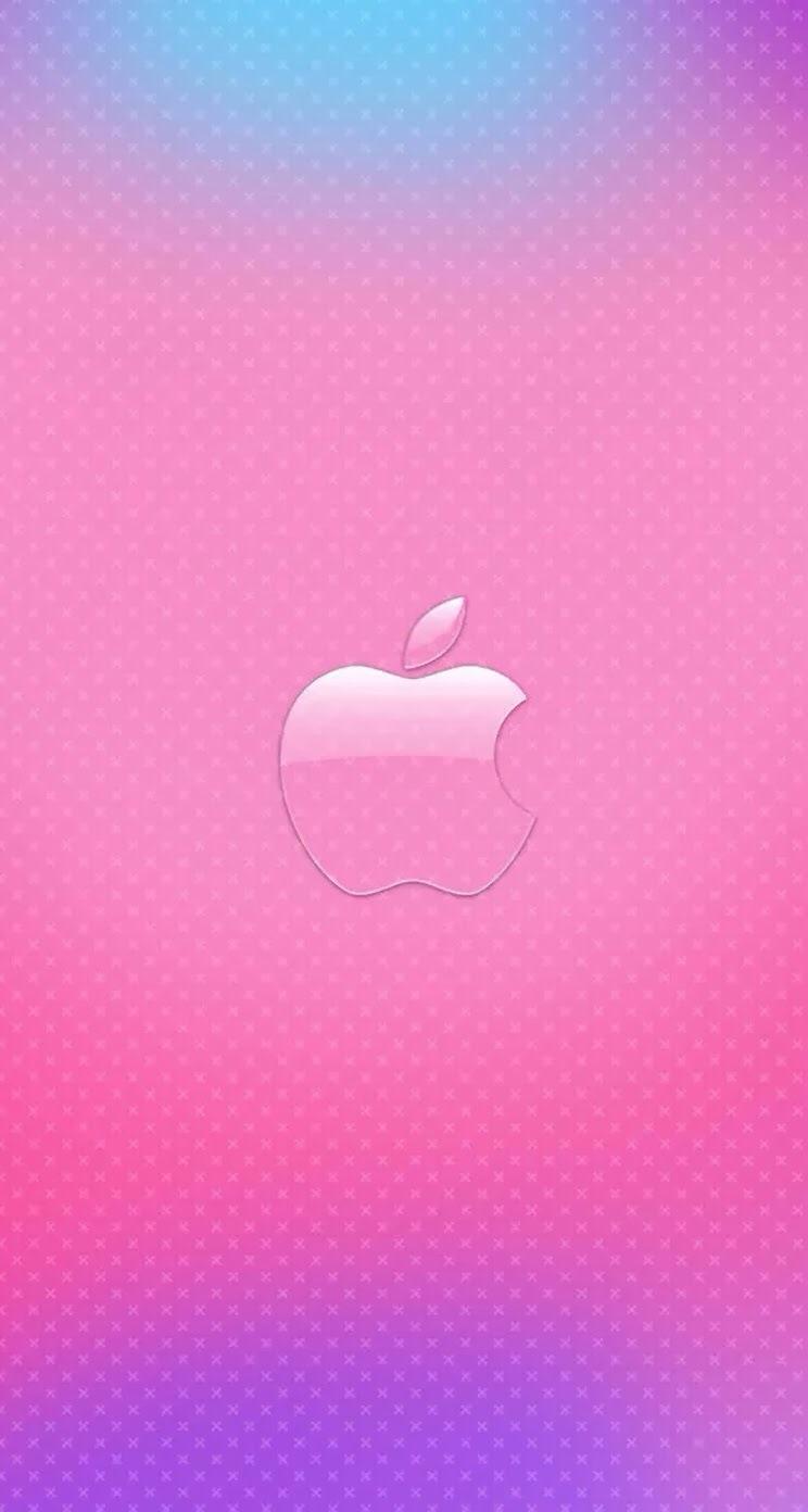 744x1392 Pink Apple Wallpaper