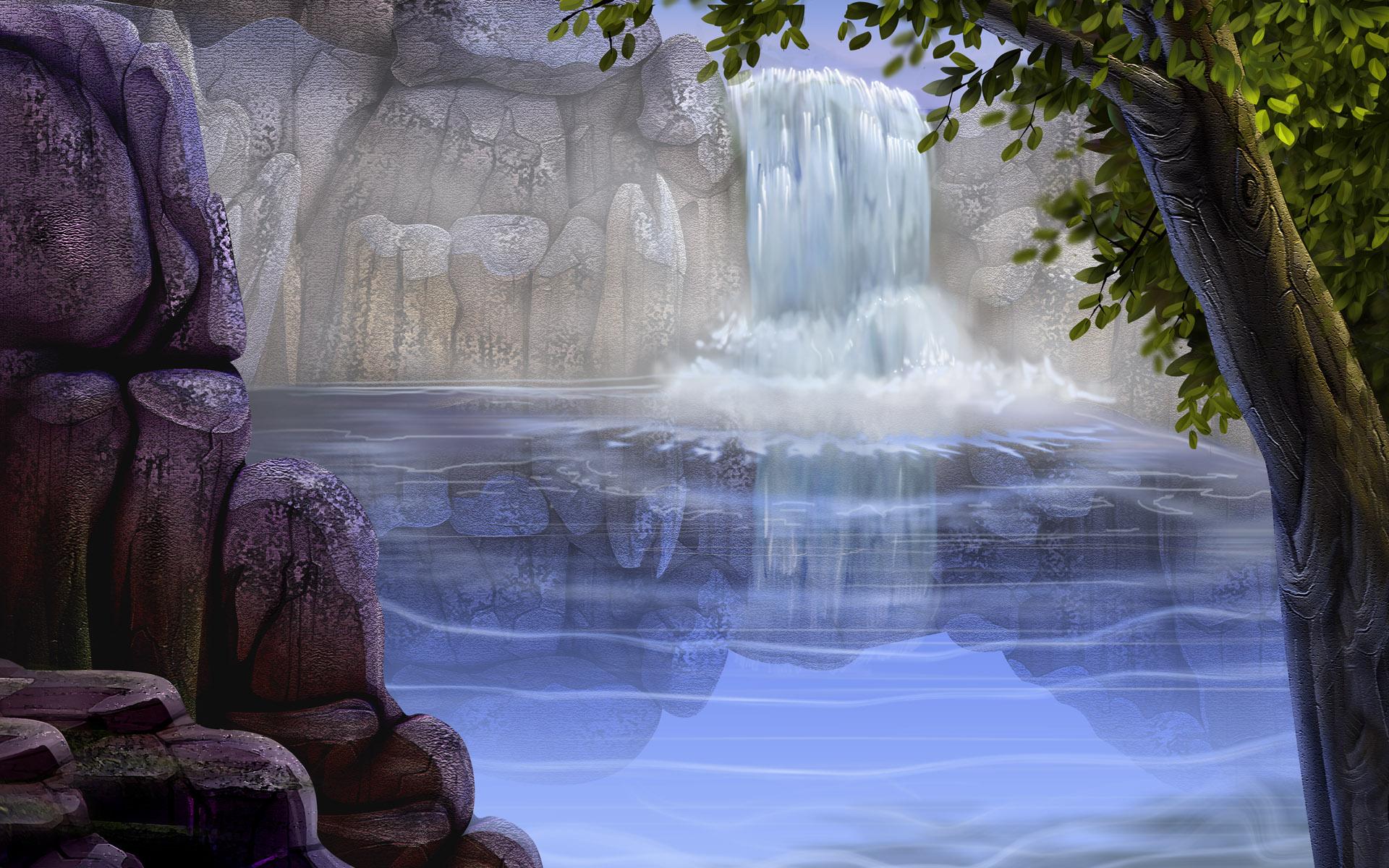 1920x1200 Wallpaper, waterfall, art, best, painting