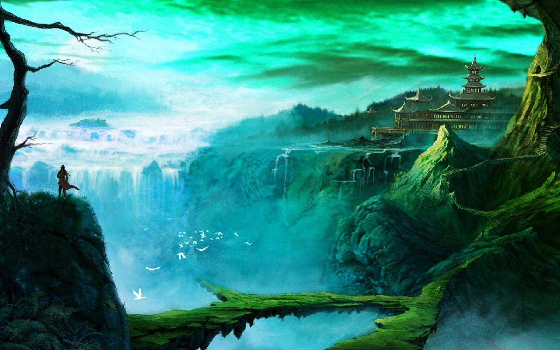 1920x1200 Fantasy Waterfall Wallpaper
