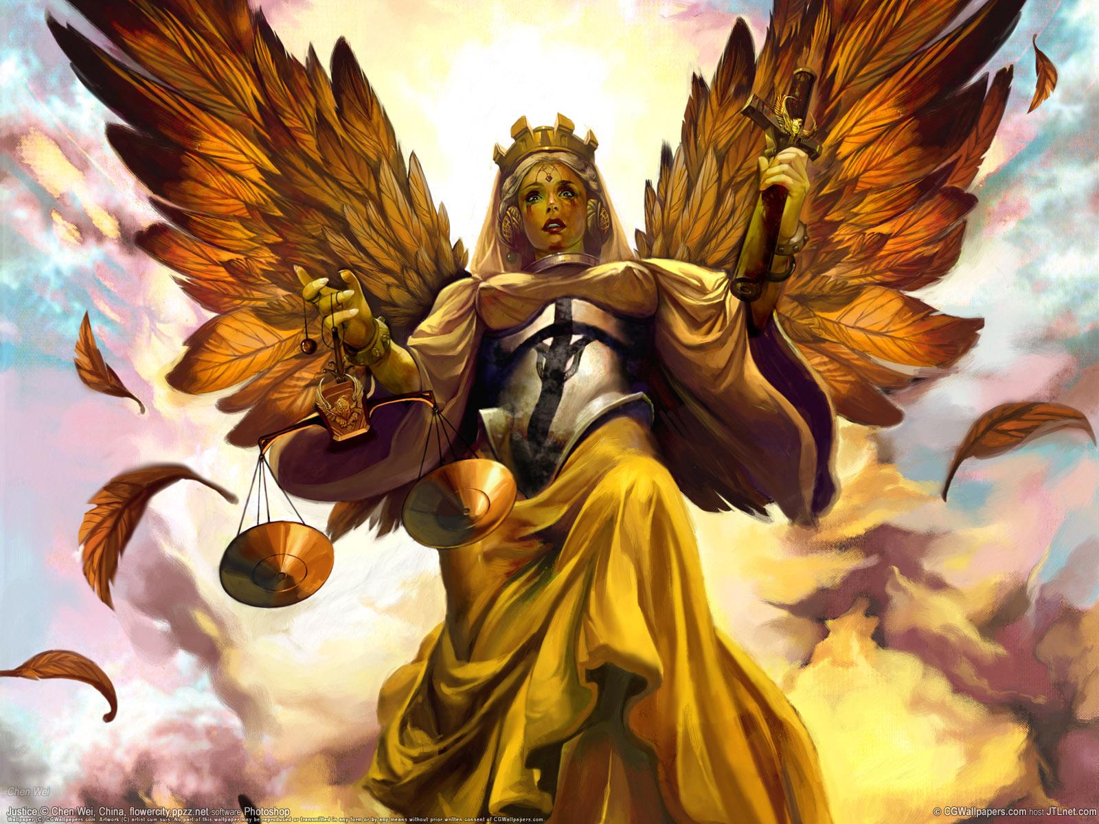 1600x1200 Angel With Golden Wings
