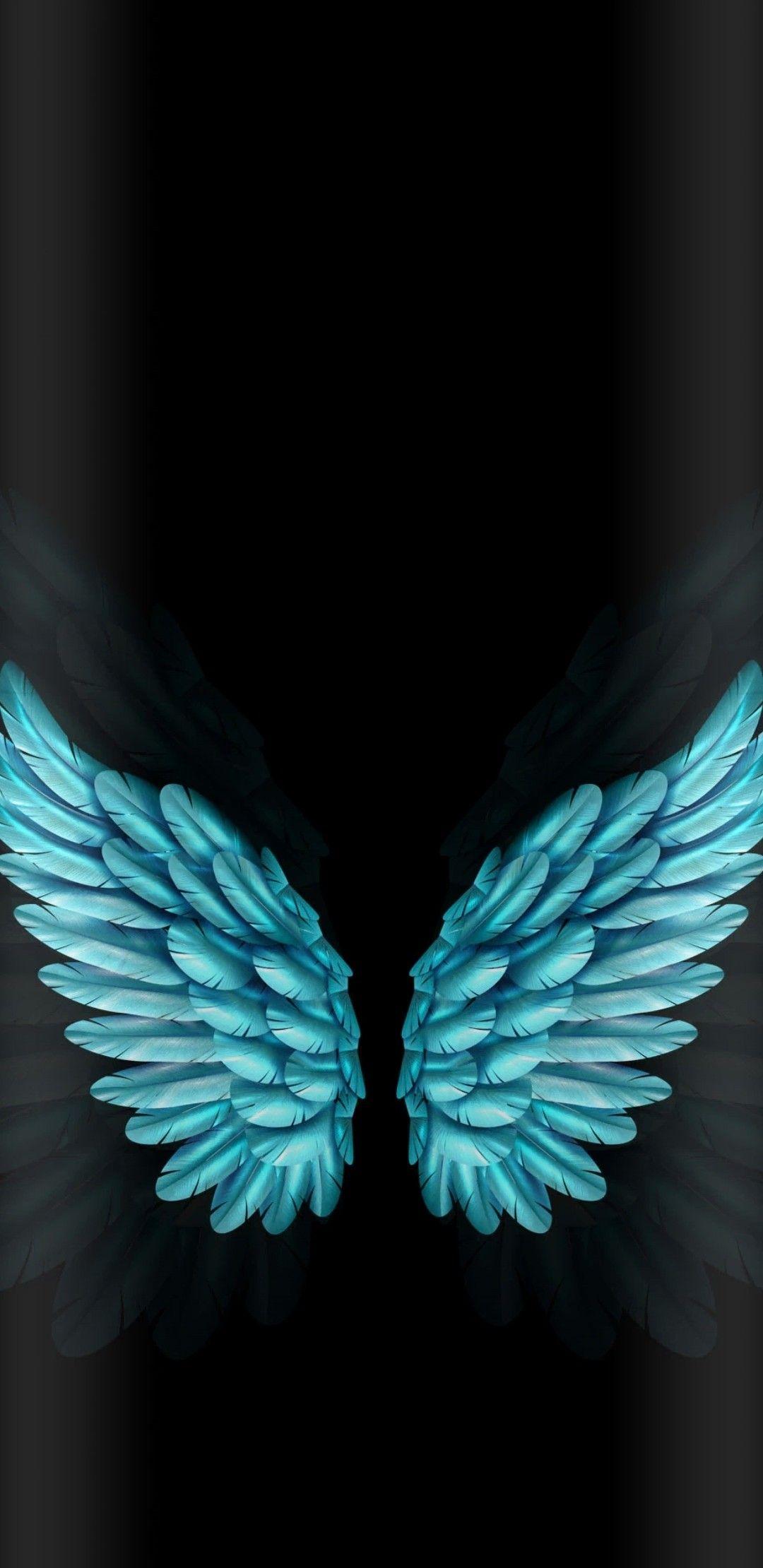 1080x2220 Blue Wings Wallpaper. Wings wallpaper, Black and blue wallpaper, Blue wallpaper iphone