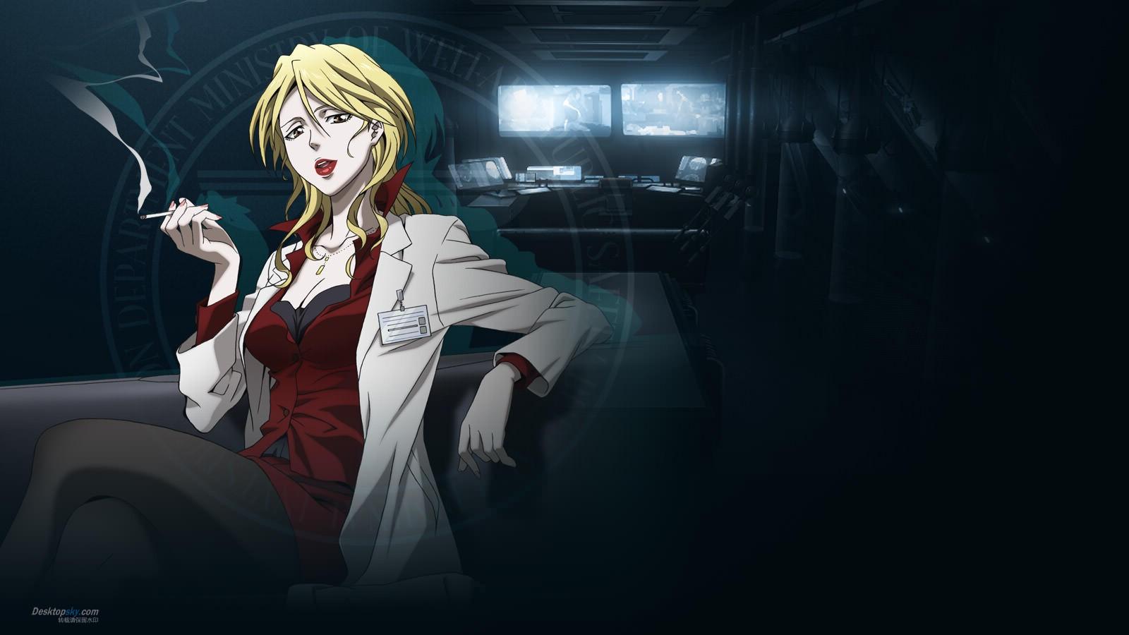 1600x900 anime, anime girls, Psycho Pass, Karanomori Shion, darkness, screenshot, computer wallpaper. Mocah HD Wallpaper