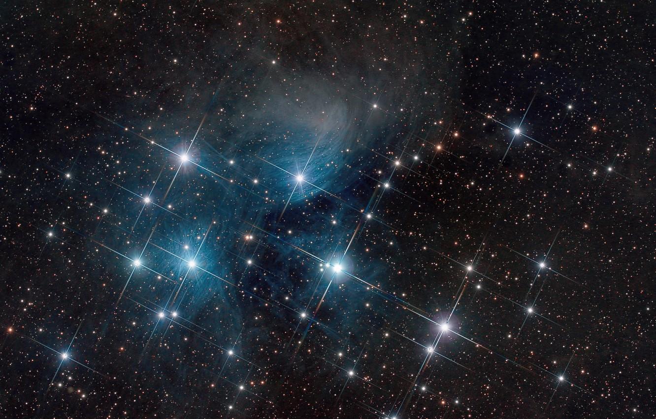 1332x850 Wallpaper space, The Pleiades, star cluster, in the constellation of Taurus image for desktop, section космос
