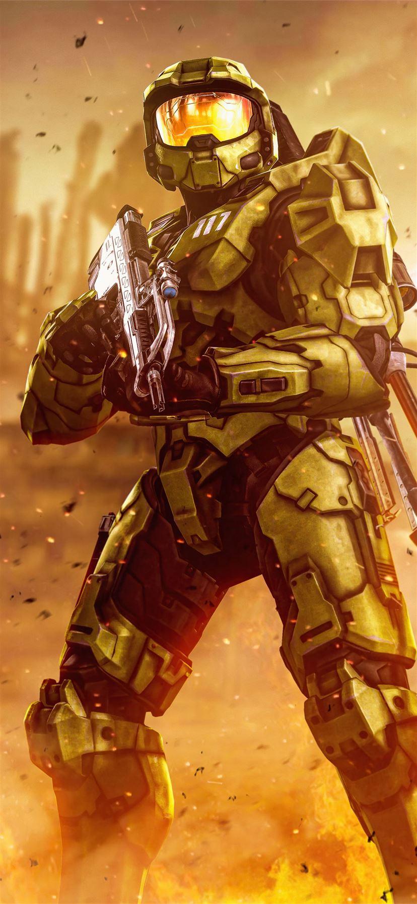 828x1792 green men halo infinite 8k iPhone 11 Wallpaper Free Download