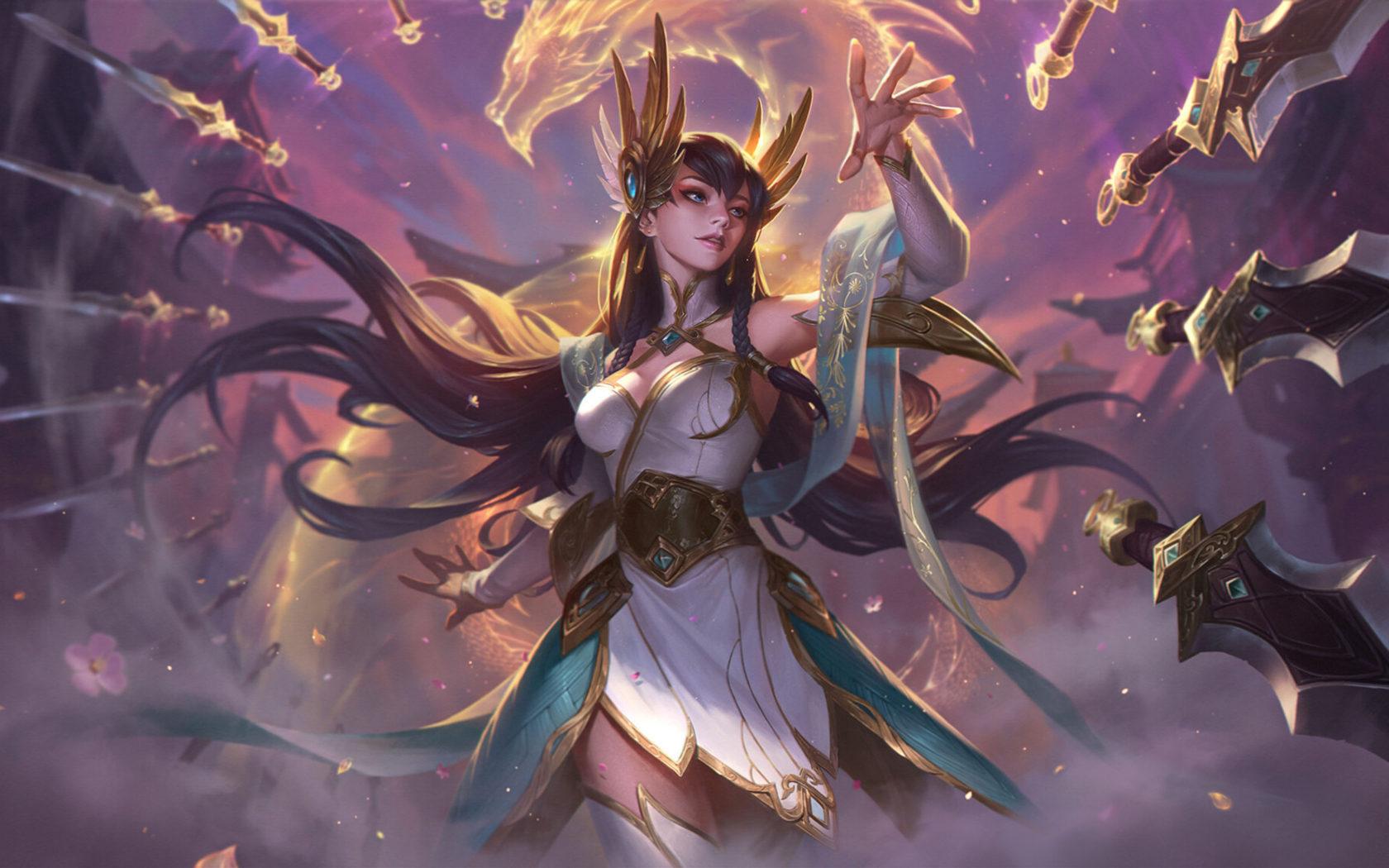 1680x1050 League of Legends Divine Sword Irelia gameplay Skin Spotlight Ultra HD Wallpaper for Desktop Mobile phones Tablet and laptops :
