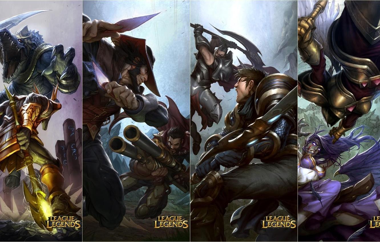1332x850 Wallpaper Renekton, LoL, Kayle, Morgana, League Of Legends, League Of Legends, Graves, Darius, Nasus, Twisted Fate, Garen image for desktop, section игры