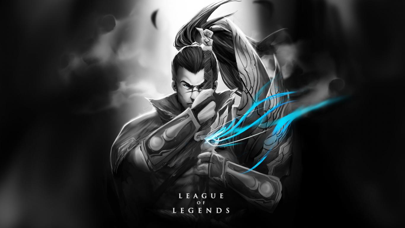 1366x768 Download 1366x768 wallpaper dark, warrior, yasuo, league of legends, tablet, laptop, 1366x768 HD image, background, 16095