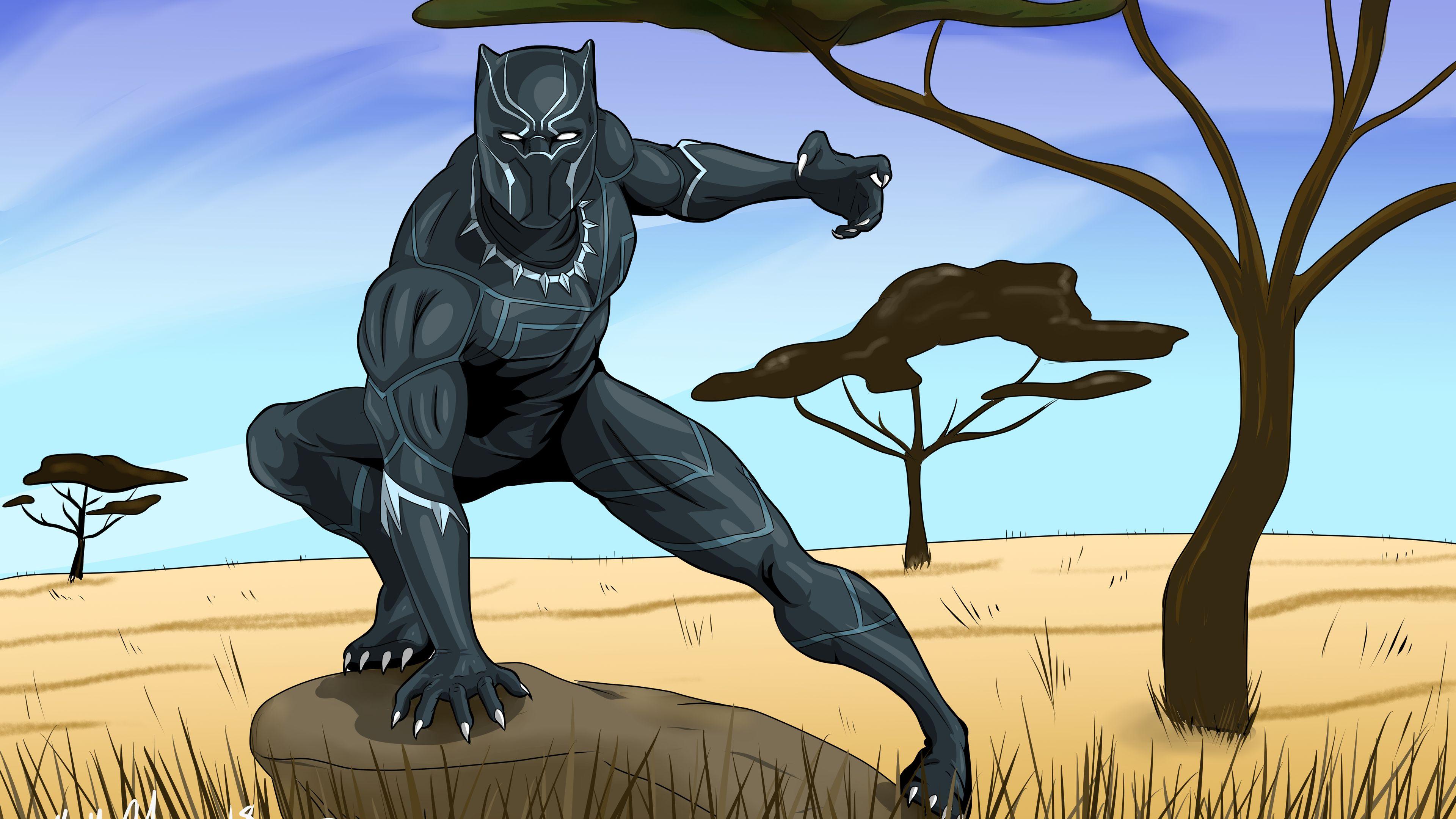 3840x2160 Black Panther 4K New Artwork Superheroes Wallpaper, Hd Wallpaper, Wallpaper, Black Panther Wallpaper,. Black Panther, Free Cartoons, Hero Wallpaper