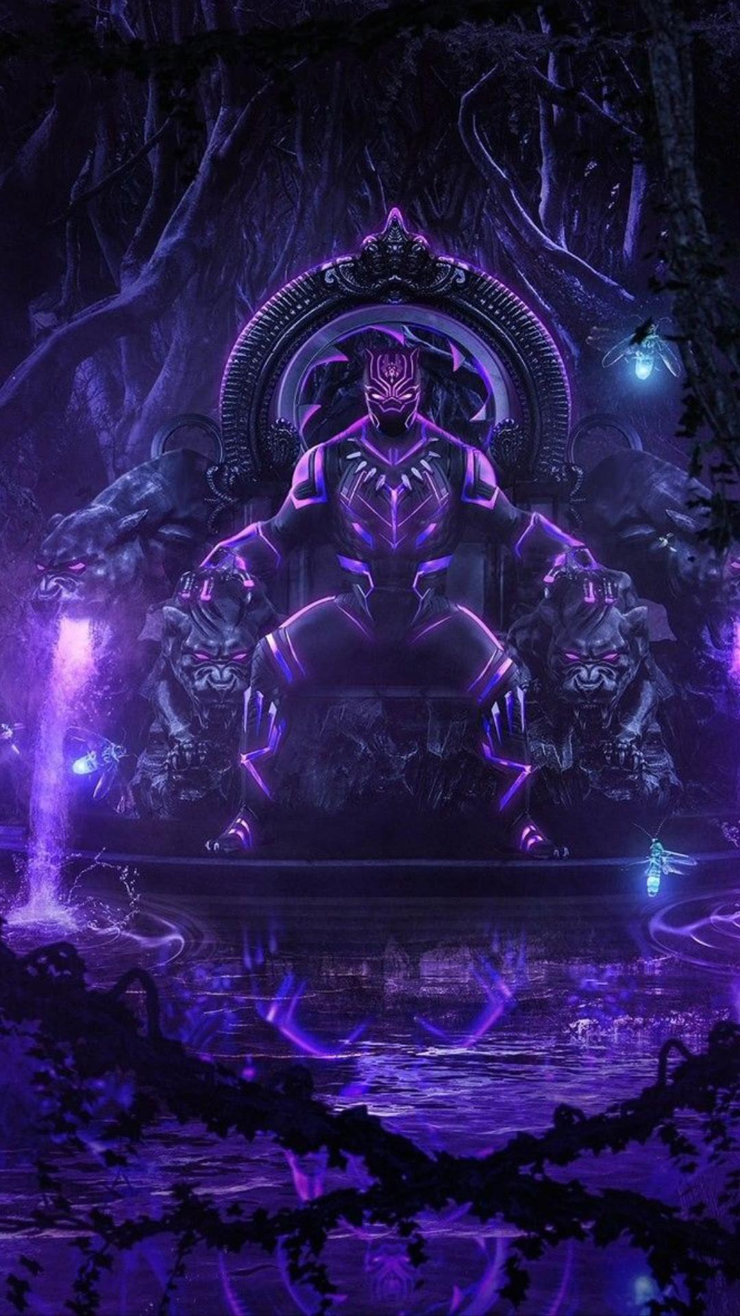 1080x1920 Black Panther With Purple Suit