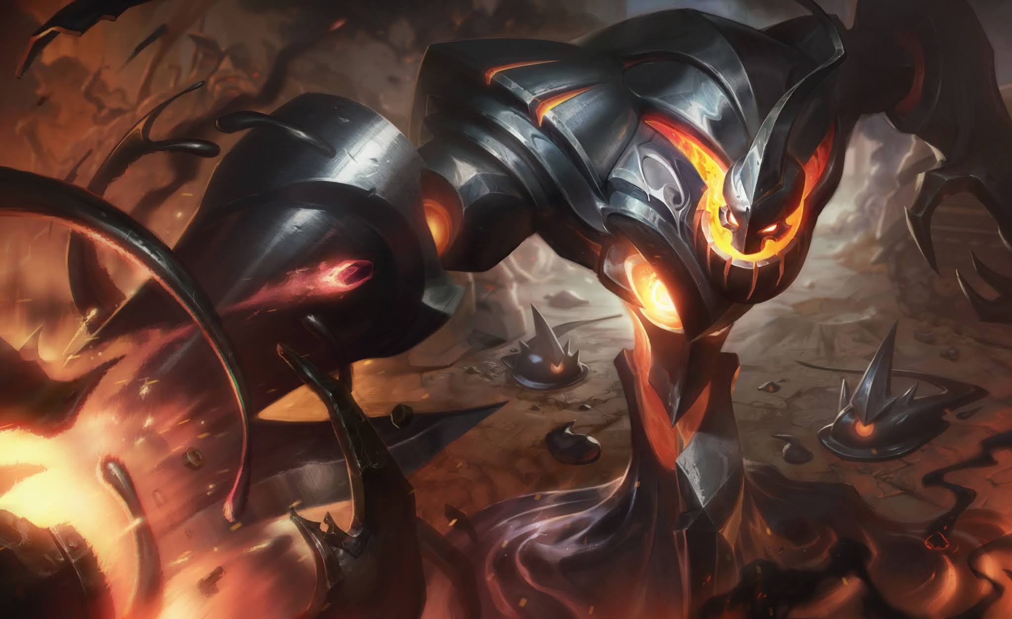 2048x1253 Wallpaper: Battlecast Nasus and Zac skins splash arts [Artist: Riot Games] of Legends Clan [anime pics & digital art]