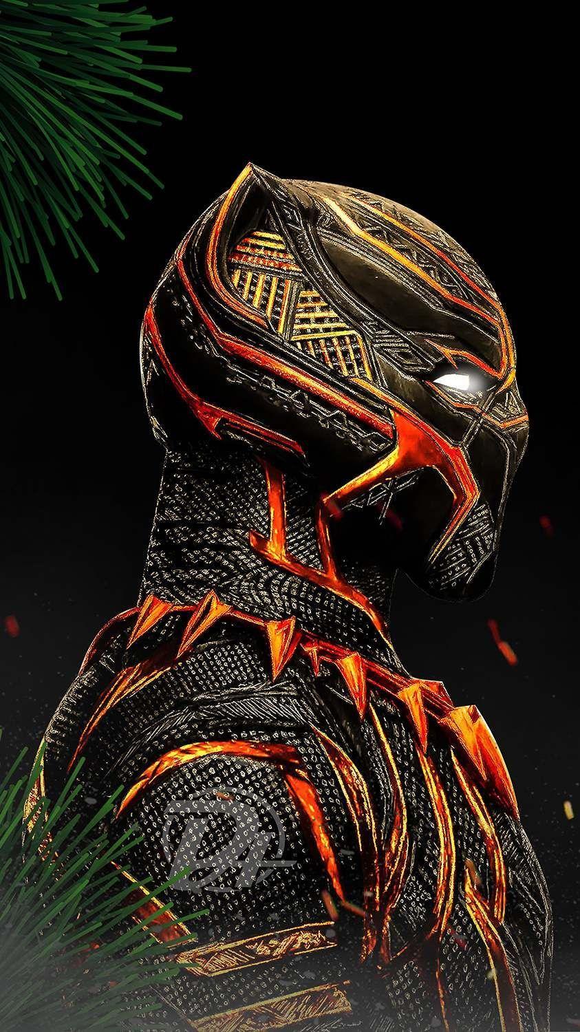843x1500 Red Black Panther Wallpaper