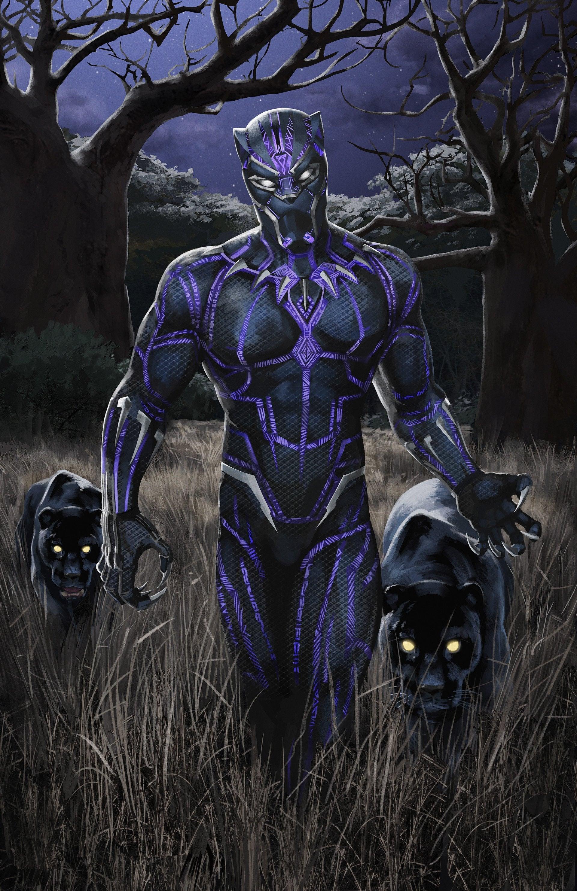 1920x2966 Incredible Black Panther Illustration by Rob Brunette: marvelstudios