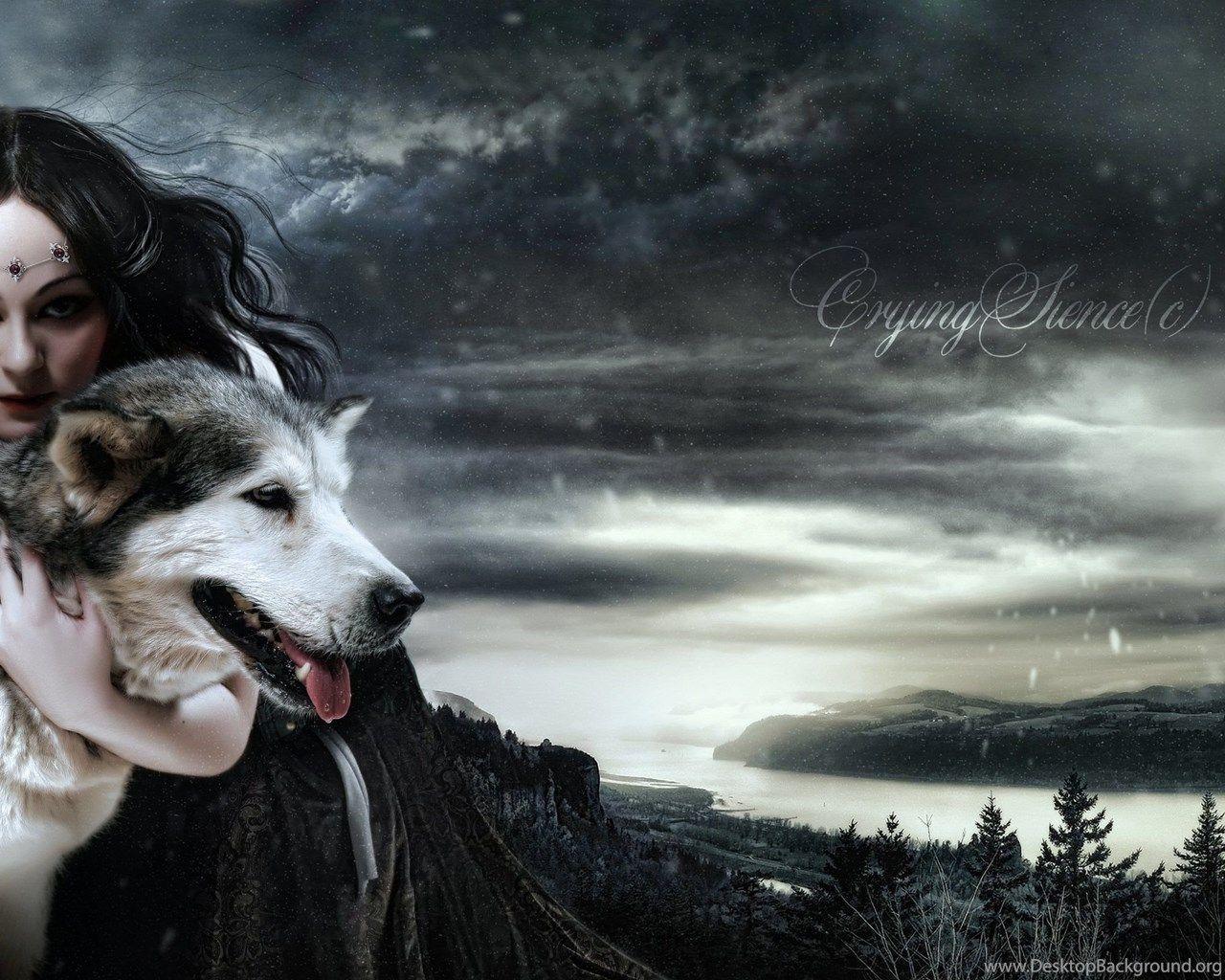 1280x1024 Queen Morgana Face Art Girl Wolf Love Mood Babe Gothic Wallpaper