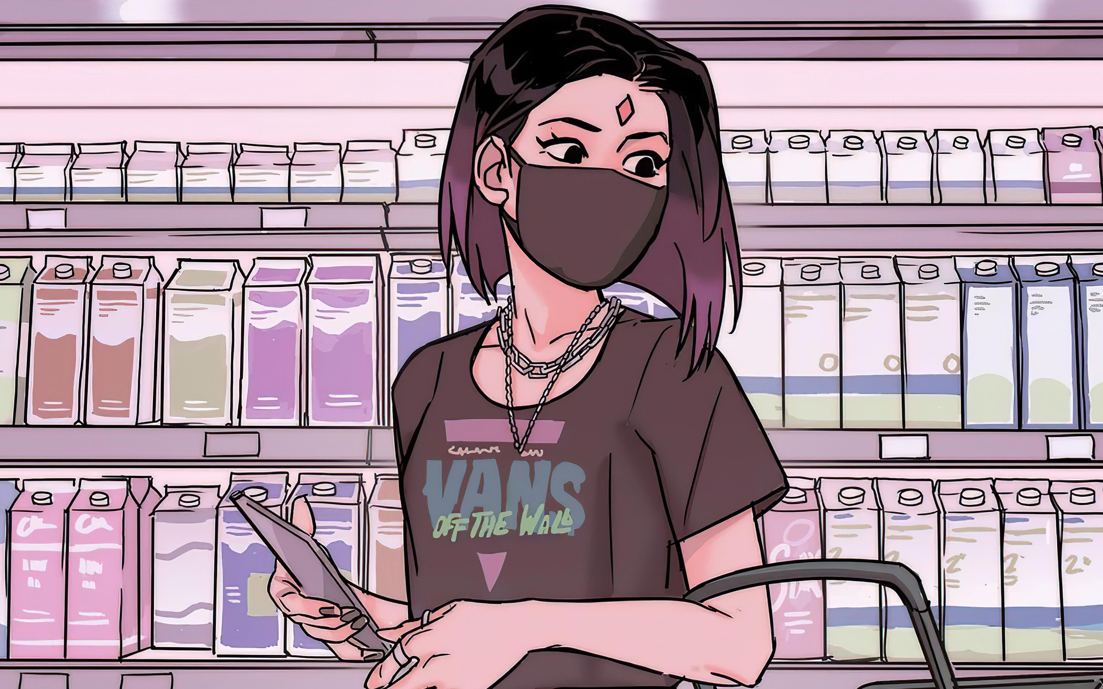 3840x2400 Grocery Shopping Girl 5k 4k HD 4k Wallpaper, Image, Background, Photo and Picture