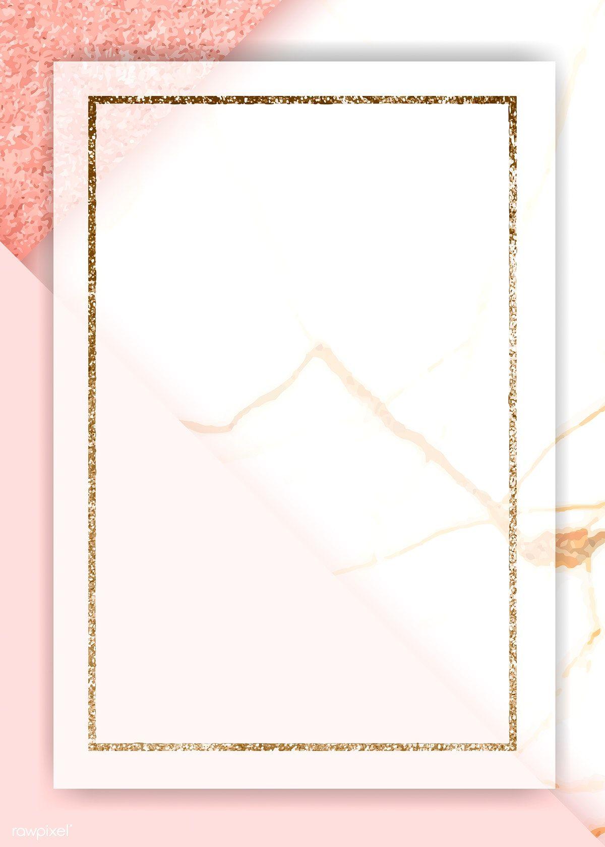 1200x1679 Download premium vector of Gold rectangle frame on pink background vector